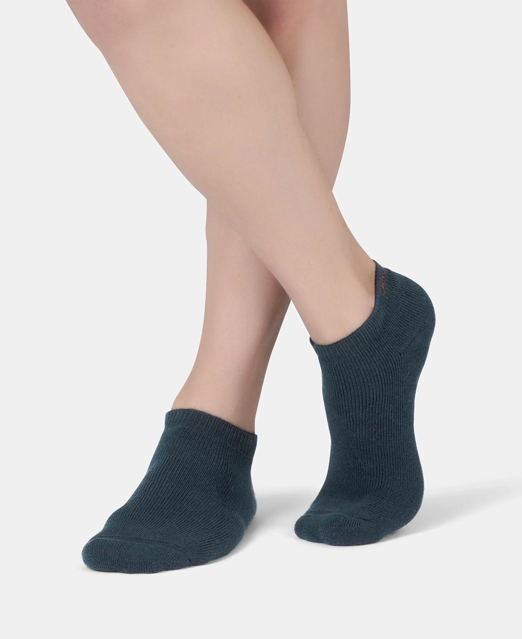 Compact Cotton Terry Low Show Socks with StayFresh Treatment - Black, Mid Grey Melange & Navy (Pack of 3) - Image 10