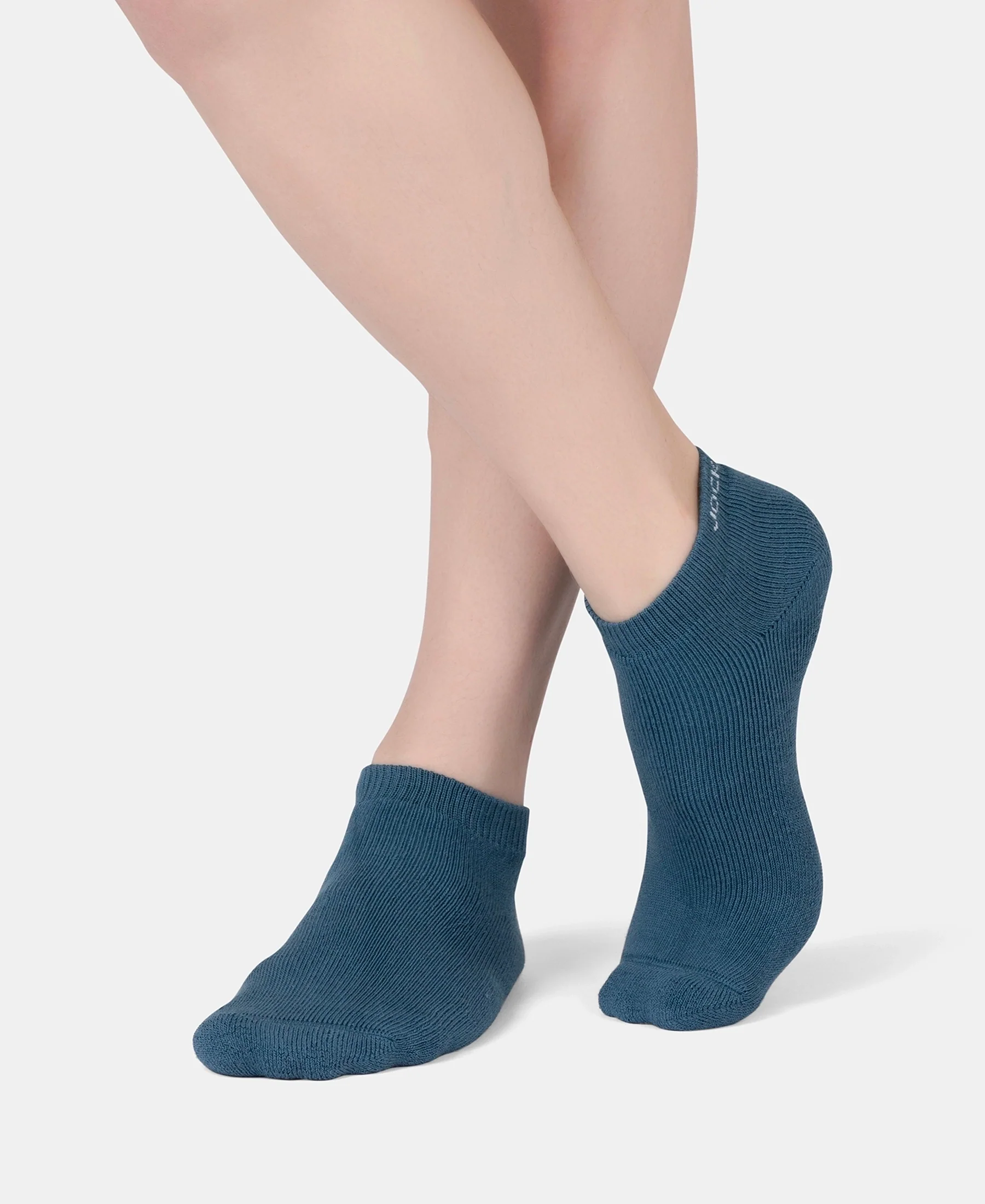 Compact Cotton Terry Low Show Socks with StayFresh Treatment - White, Mid Grey Melange & Stellar (Pack of 3) - Image 10