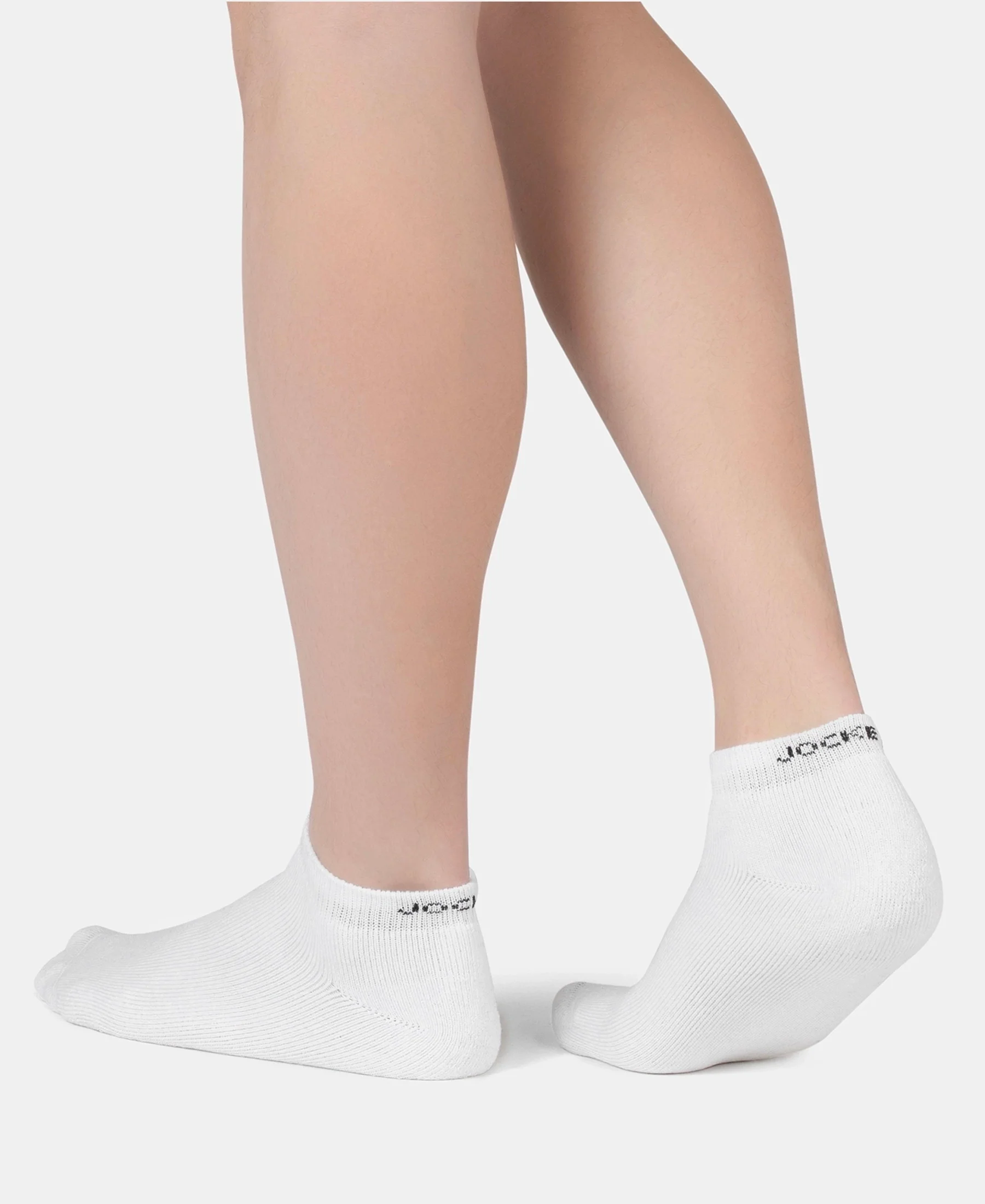 Compact Cotton Terry Low Show Socks with StayFresh Treatment - White (Pack of 3) - Image 4