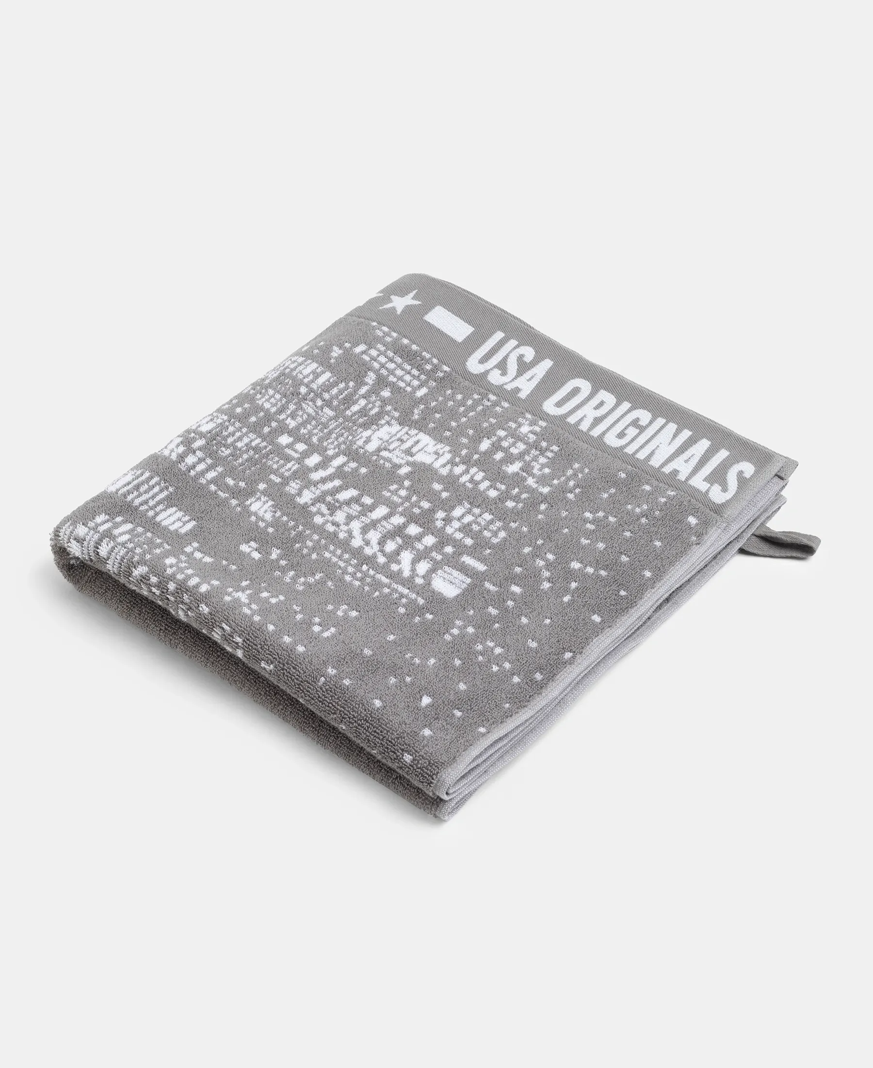 Cotton Rich Terry Ultrasoft and Durable Printed Bath Towel - Grey - Image 2