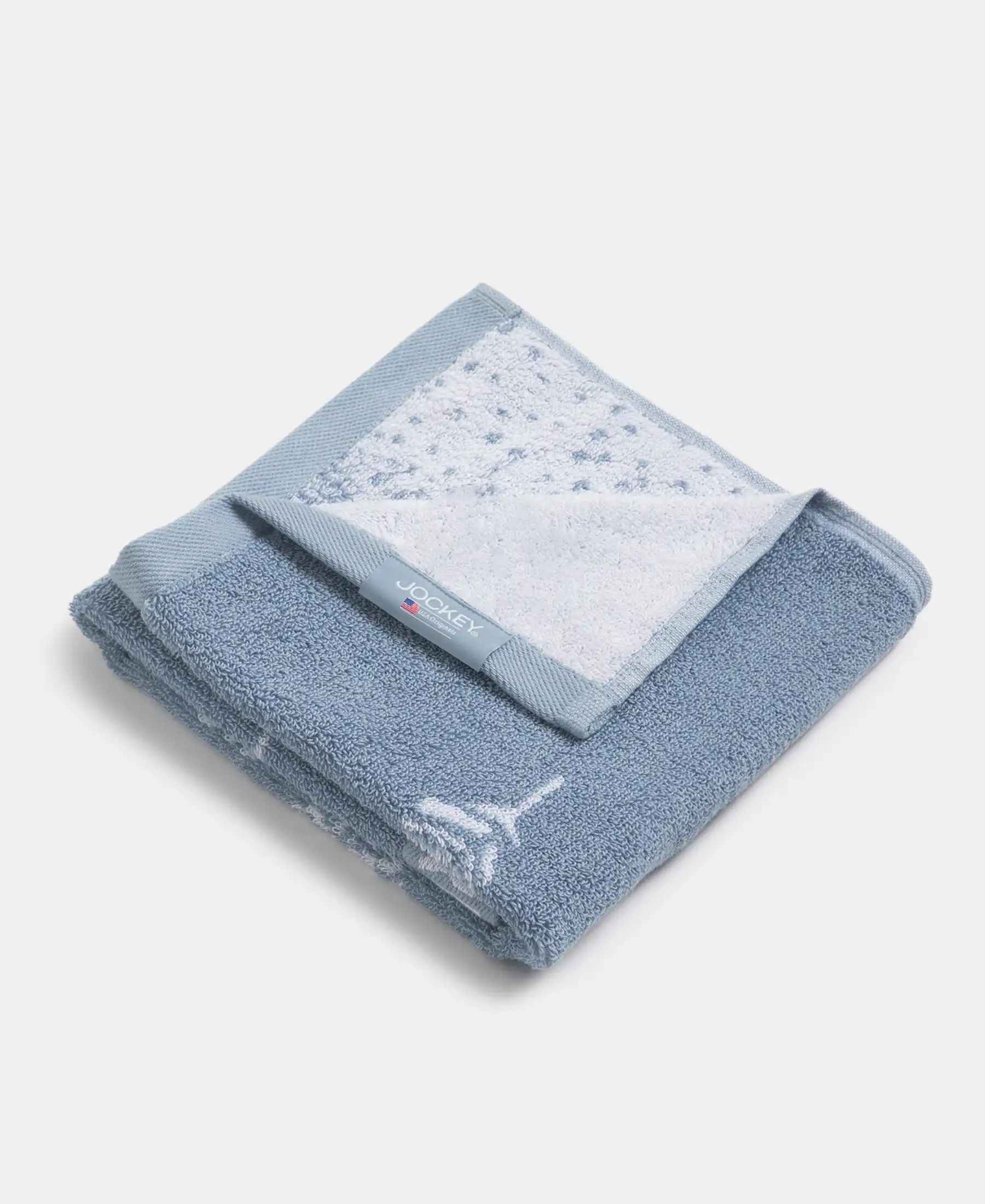 Cotton Rich Terry Ultrasoft and Durable Printed Hand Towel - Dusty Blue (Pack of 2) - Image 3