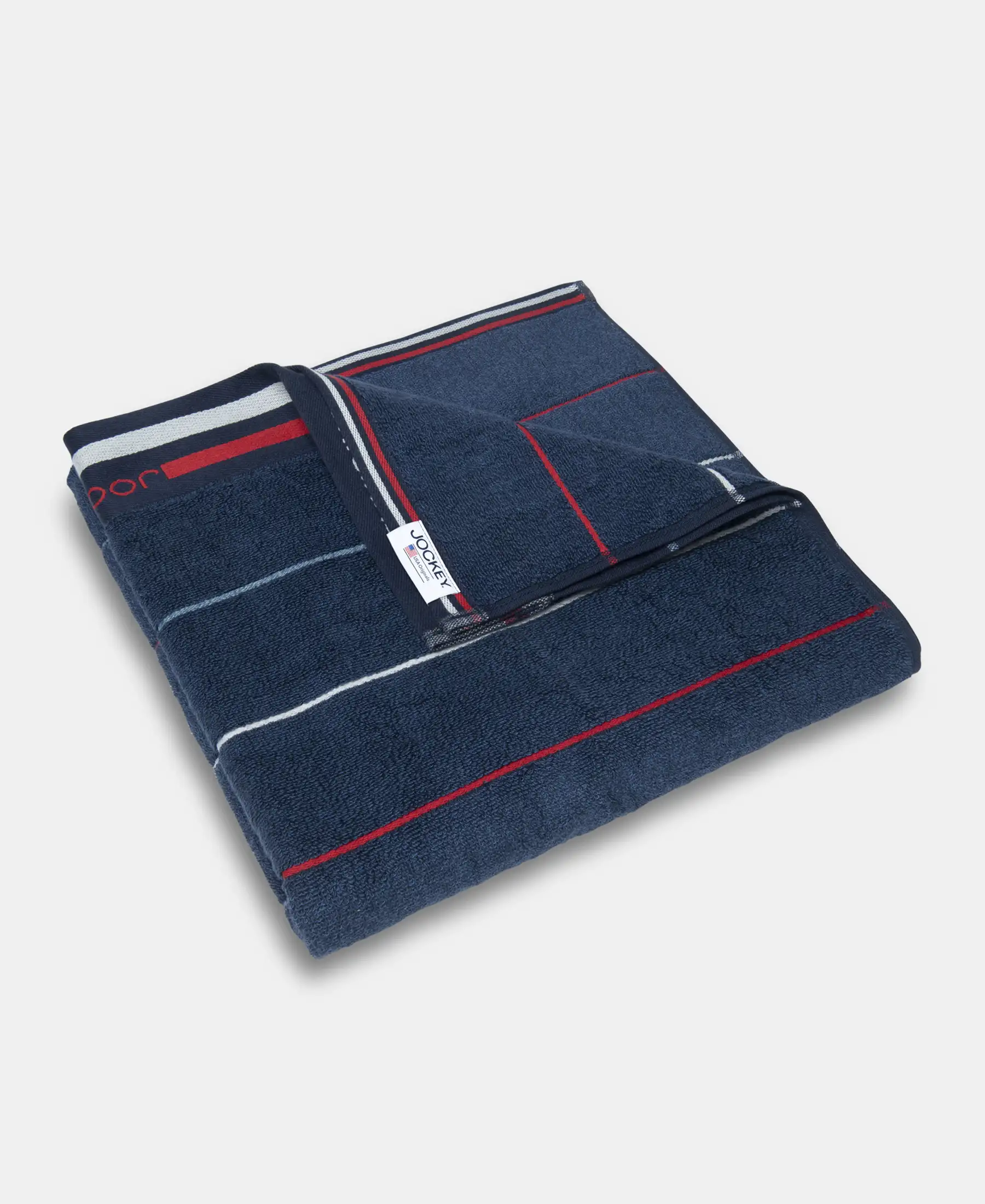 Cotton Rich Terry Ultrasoft and Durable Striped Bath Towel - Ink Blue Grindle - Image 2