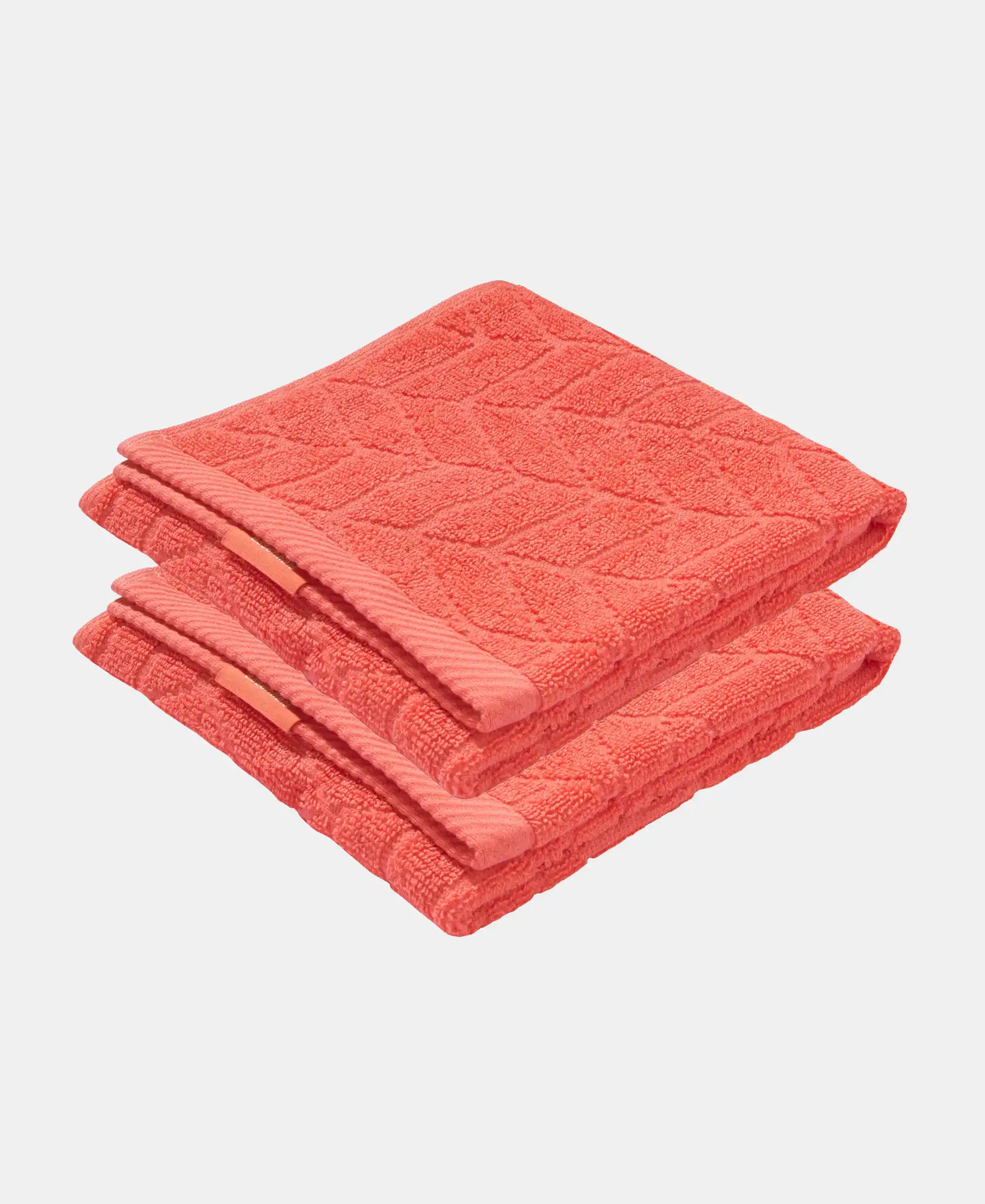 Cotton Terry Ultrasoft and Durable Patterned Hand Towel - Coral (Pack of 2) - Image 5