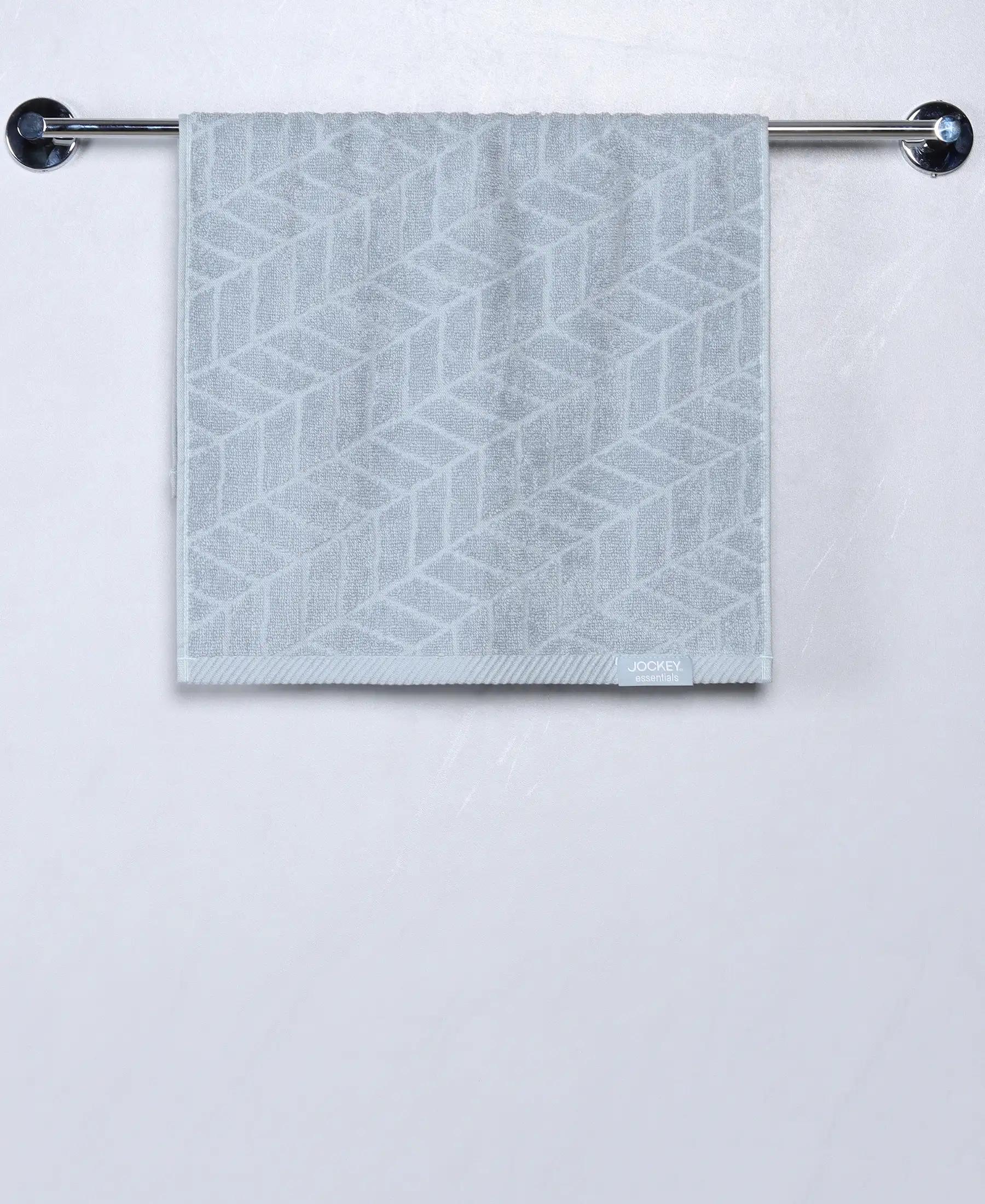 Cotton Terry Ultrasoft and Durable Patterned Hand Towel - Dusty Blue (Pack of 2) - Image 2