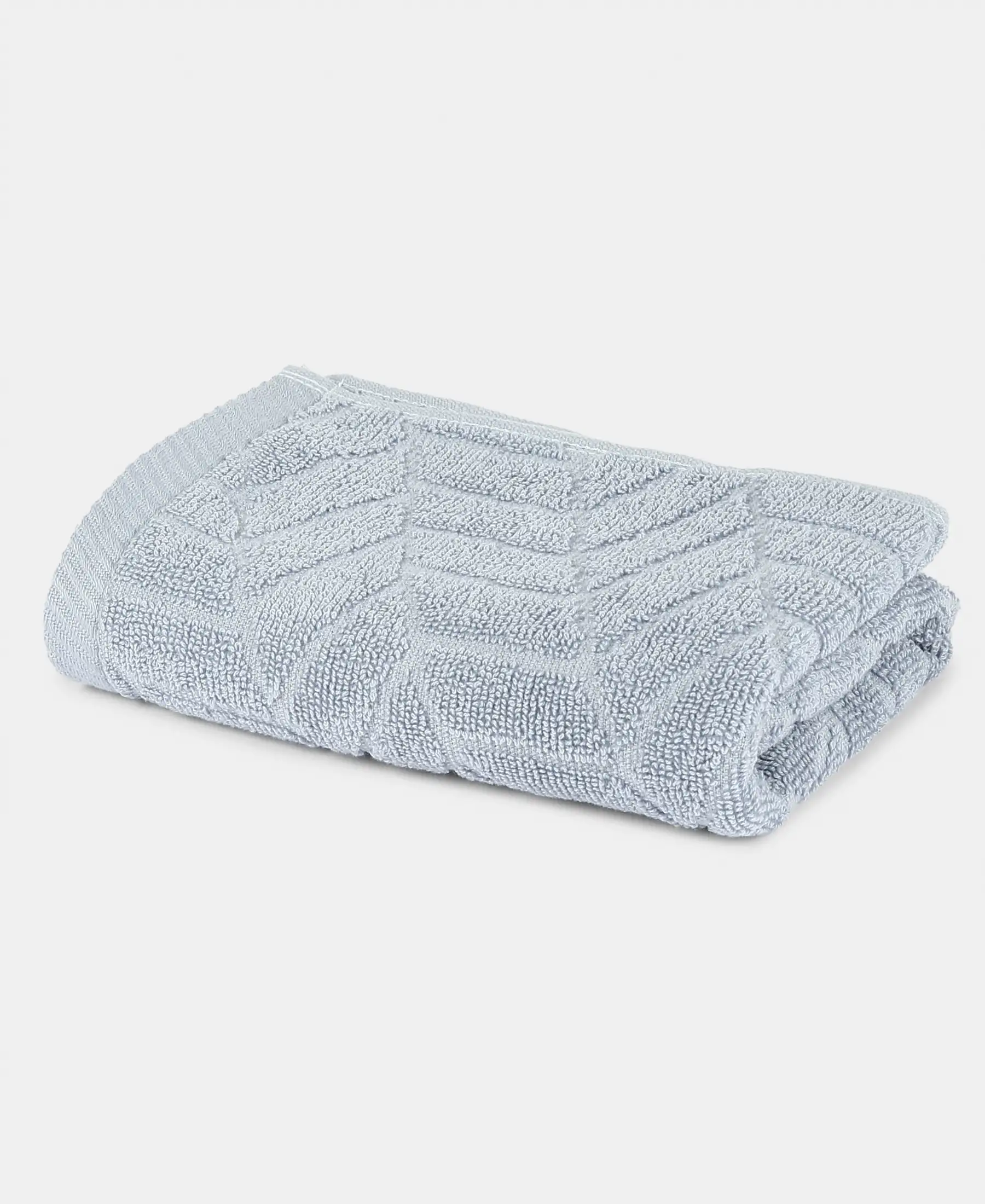 Cotton Terry Ultrasoft and Durable Patterned Hand Towel - Dusty Blue (Pack of 2) - Image 3