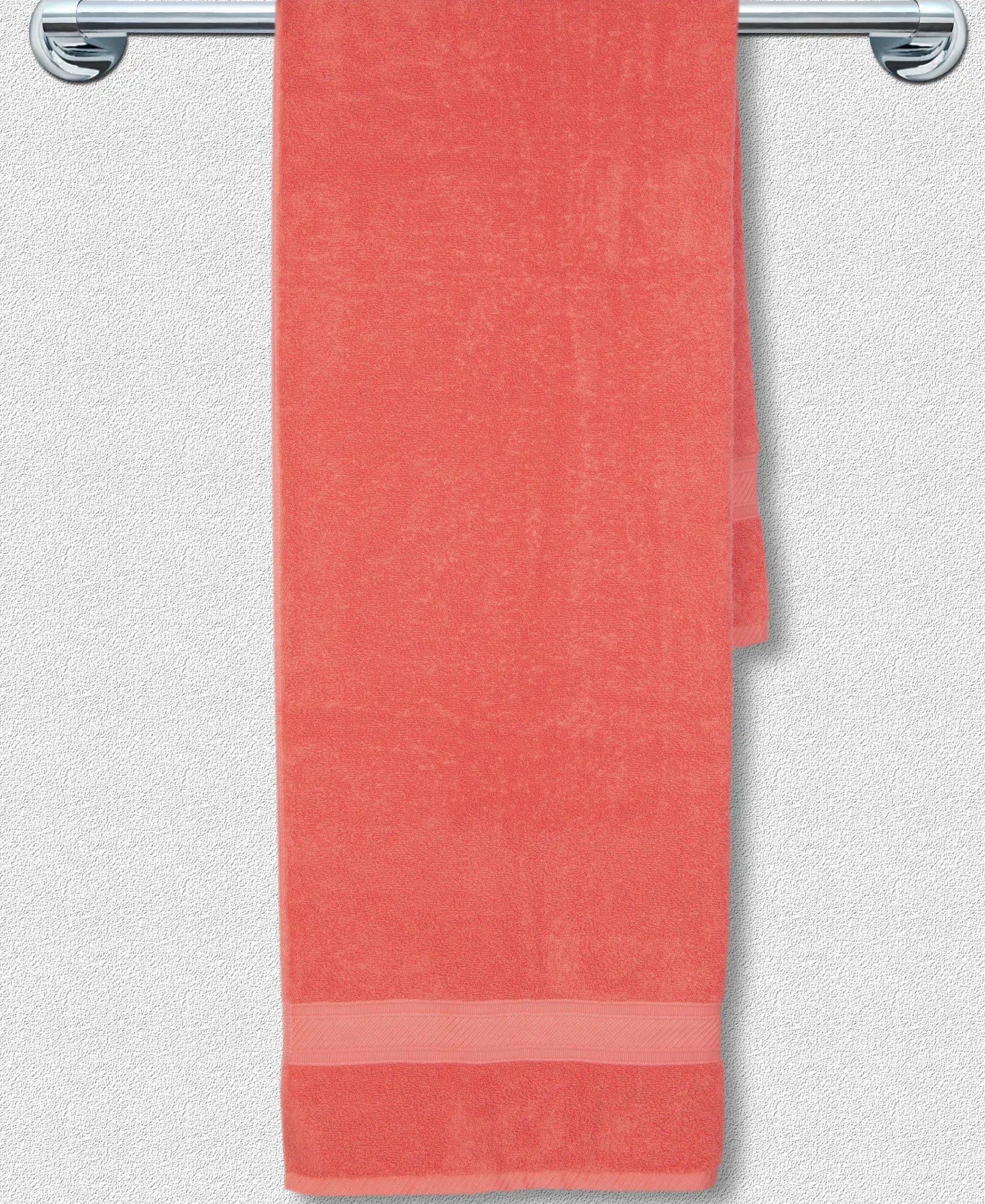 Cotton Terry Ultrasoft and Durable Solid Bath Towel - Coral - Image 3