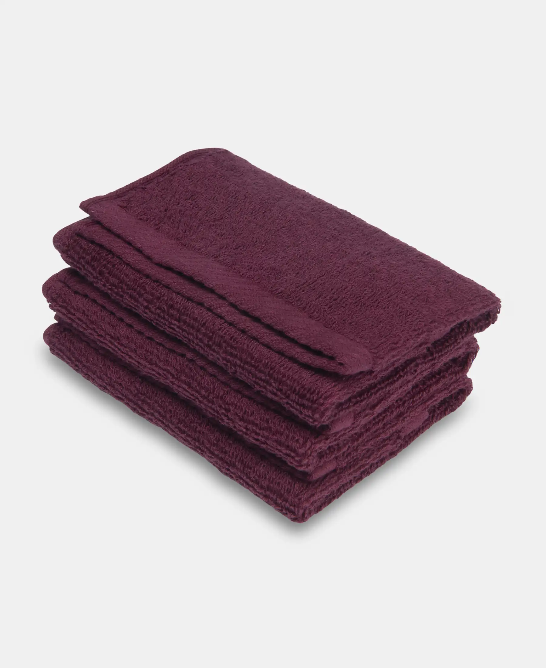 Cotton Terry Ultrasoft and Durable Solid Face Towel - Burgundy (Pack of 3) - Image 5
