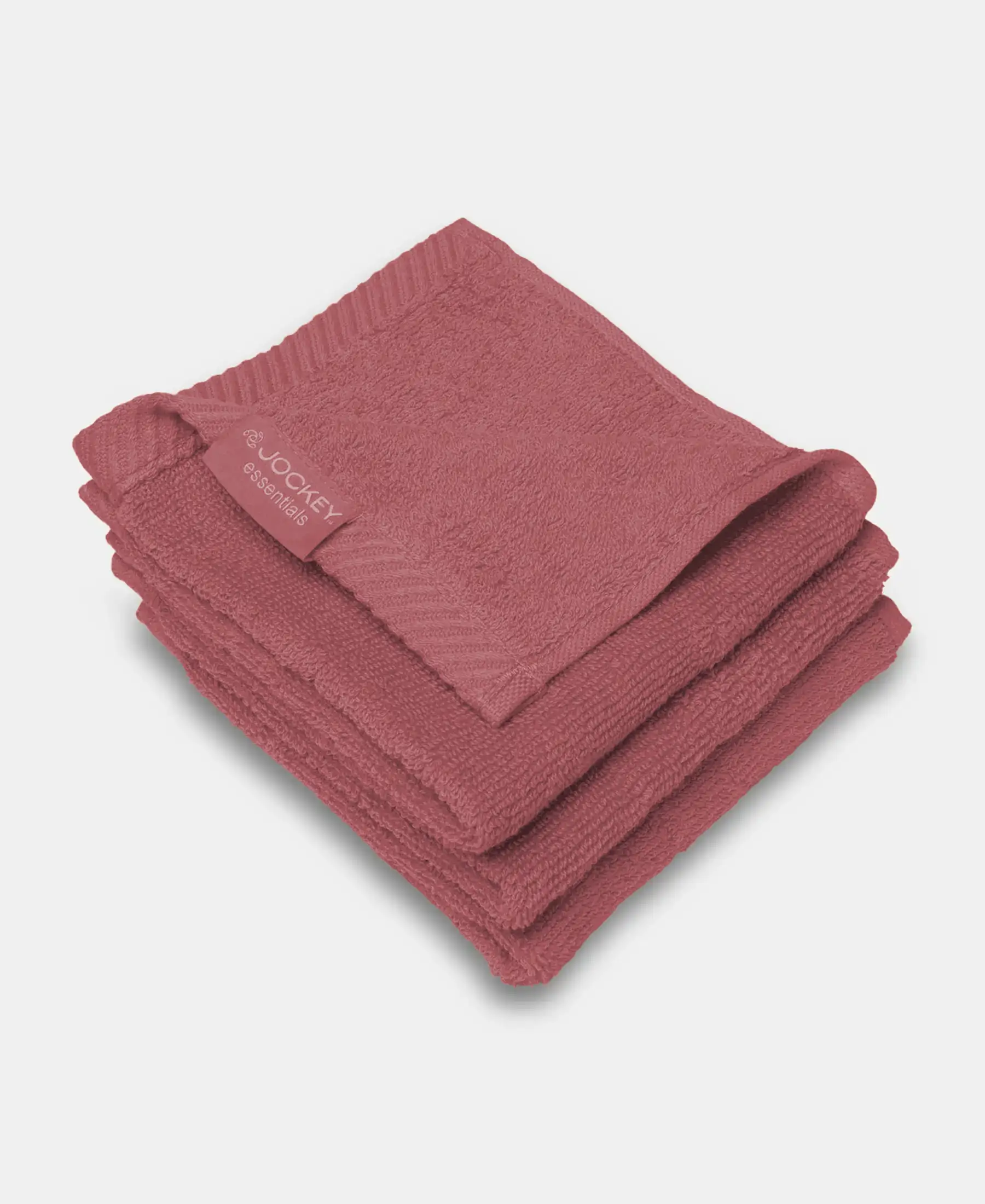 Cotton Terry Ultrasoft and Durable Solid Face Towel - Garnet Rose (Pack of 3) - Image 2
