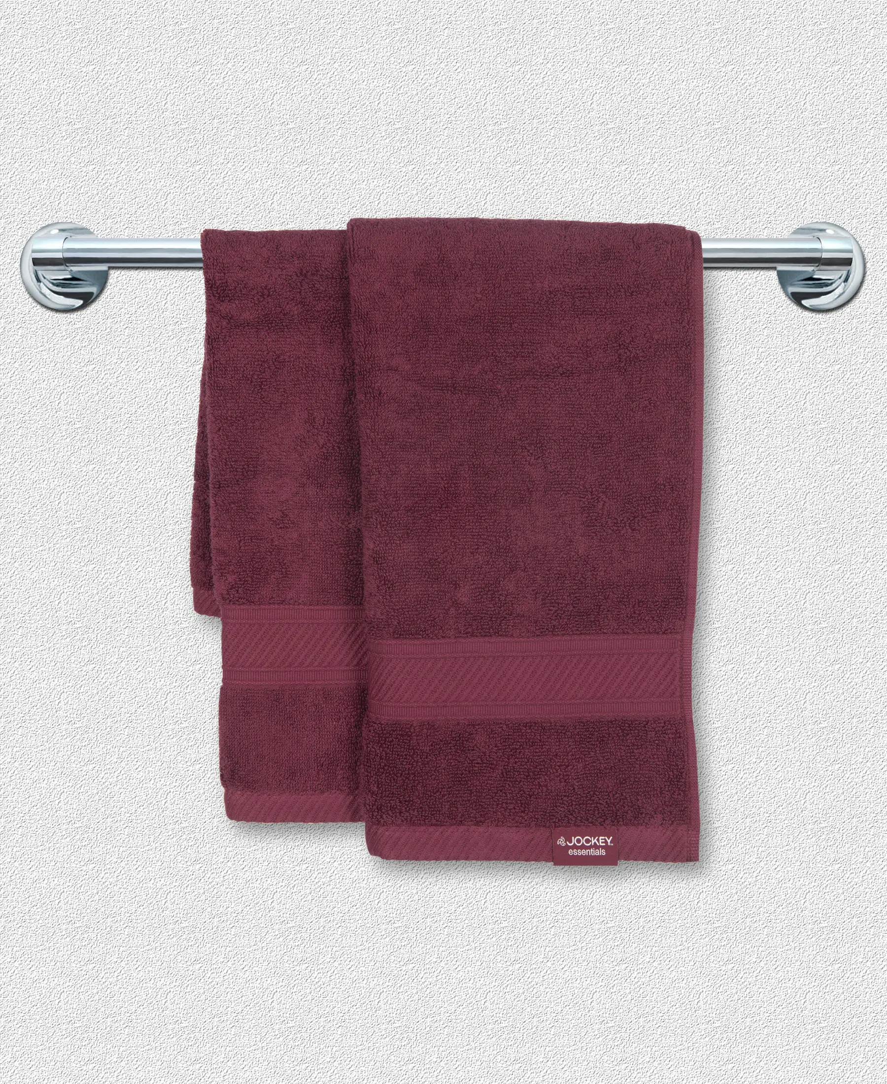 Cotton Terry Ultrasoft and Durable Solid Hand Towel - Burgundy (Pack of 2) - Image 4