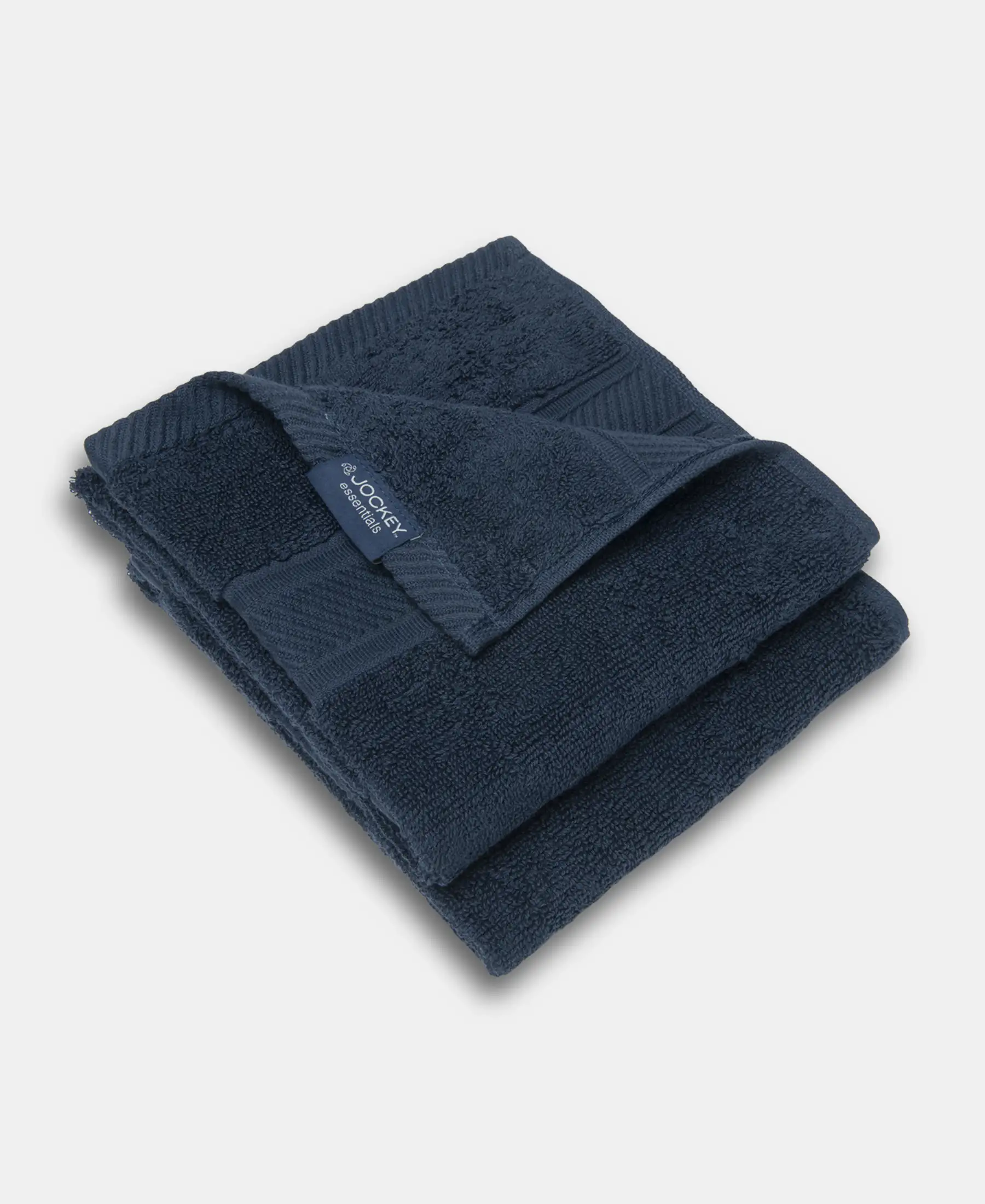 Cotton Terry Ultrasoft and Durable Solid Hand Towel - Navy (Pack of 2) - Image 2