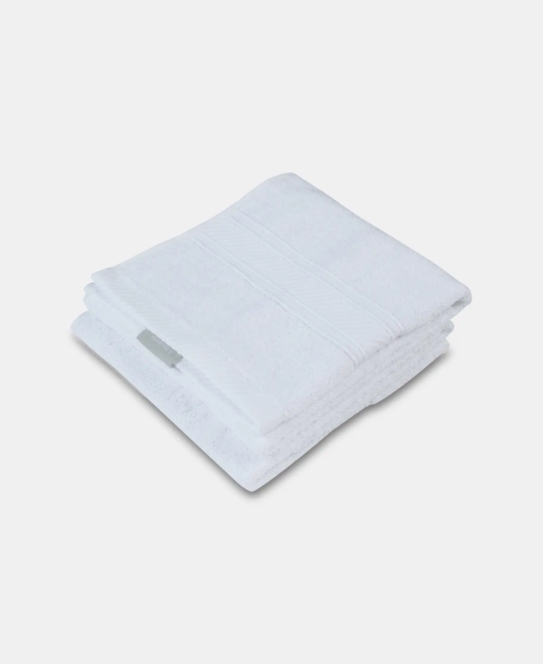 Cotton Terry Ultrasoft and Durable Solid Hand Towel - White (Pack of 2) - Image 2