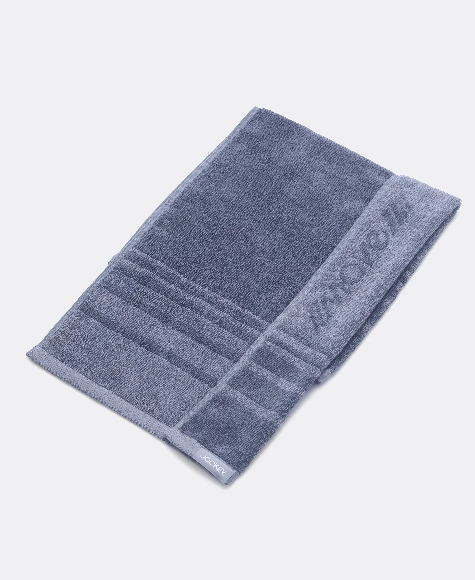Cotton Terry Ultrasoft and Durable Striped Gym Towel - Cosmic Grey (Pack of 2) - Image 2