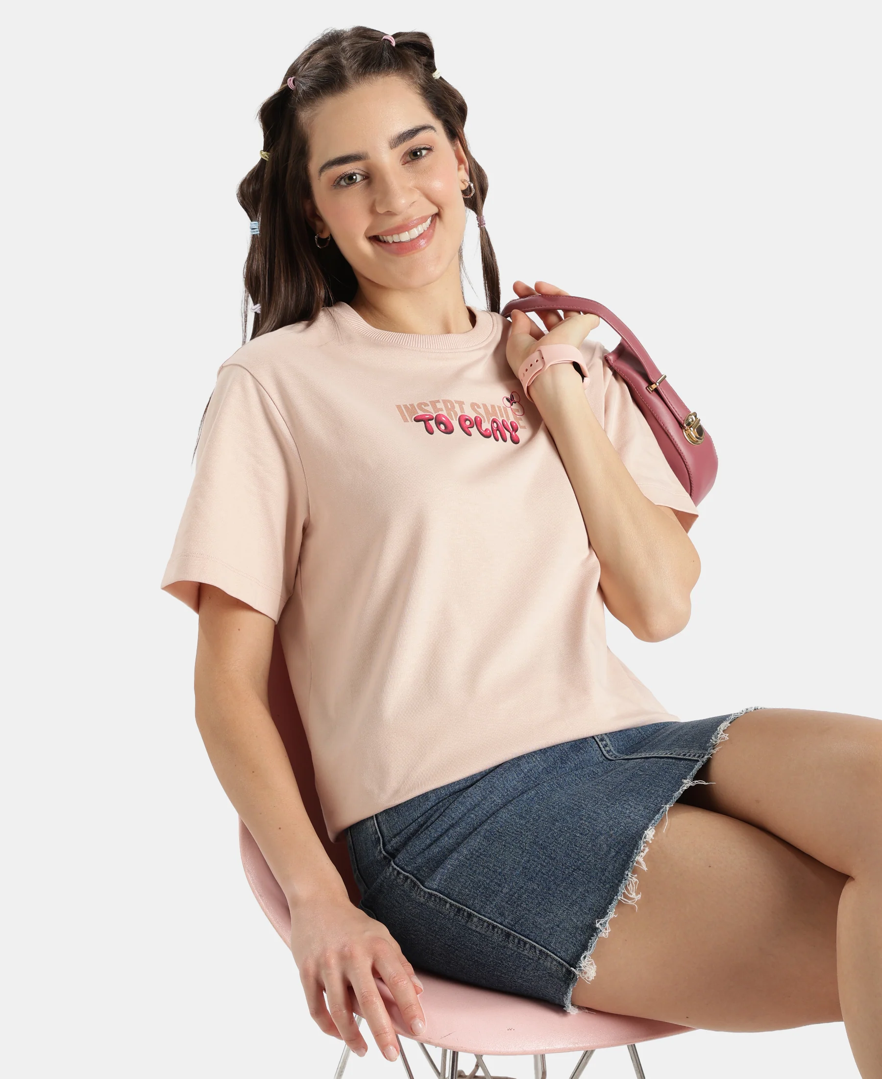 Disney Minnie Mouse Super Combed Cotton Rich Oversized Fit Printed T-Shirt - Cameo Rose - Image 5