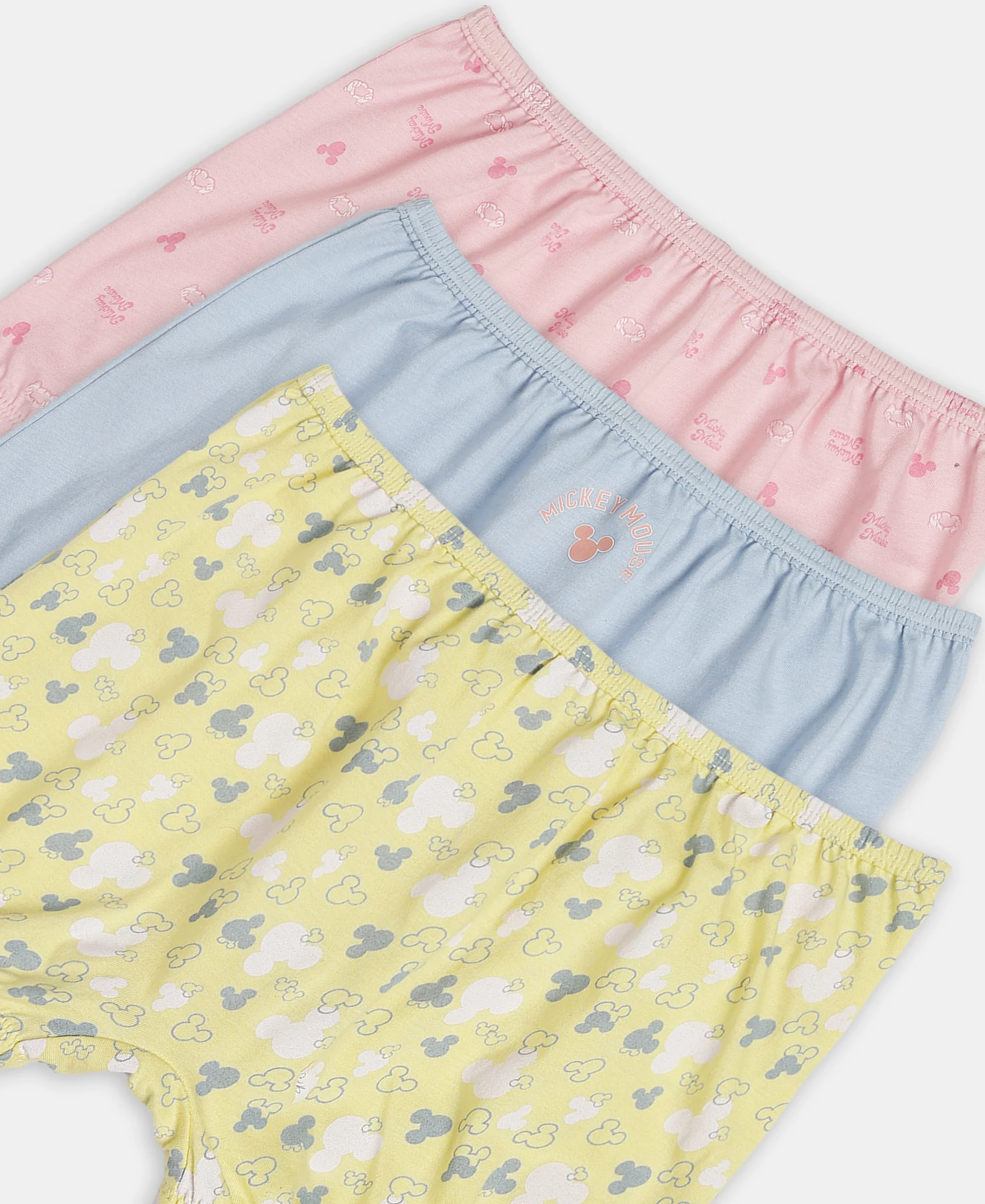 Disney Mickey Mouse Super Combed Cotton Printed Bloomers with Concealed Waistband - Lemon Meringue, Skyway & Fairy Tale (Pack of 3) - Image 9