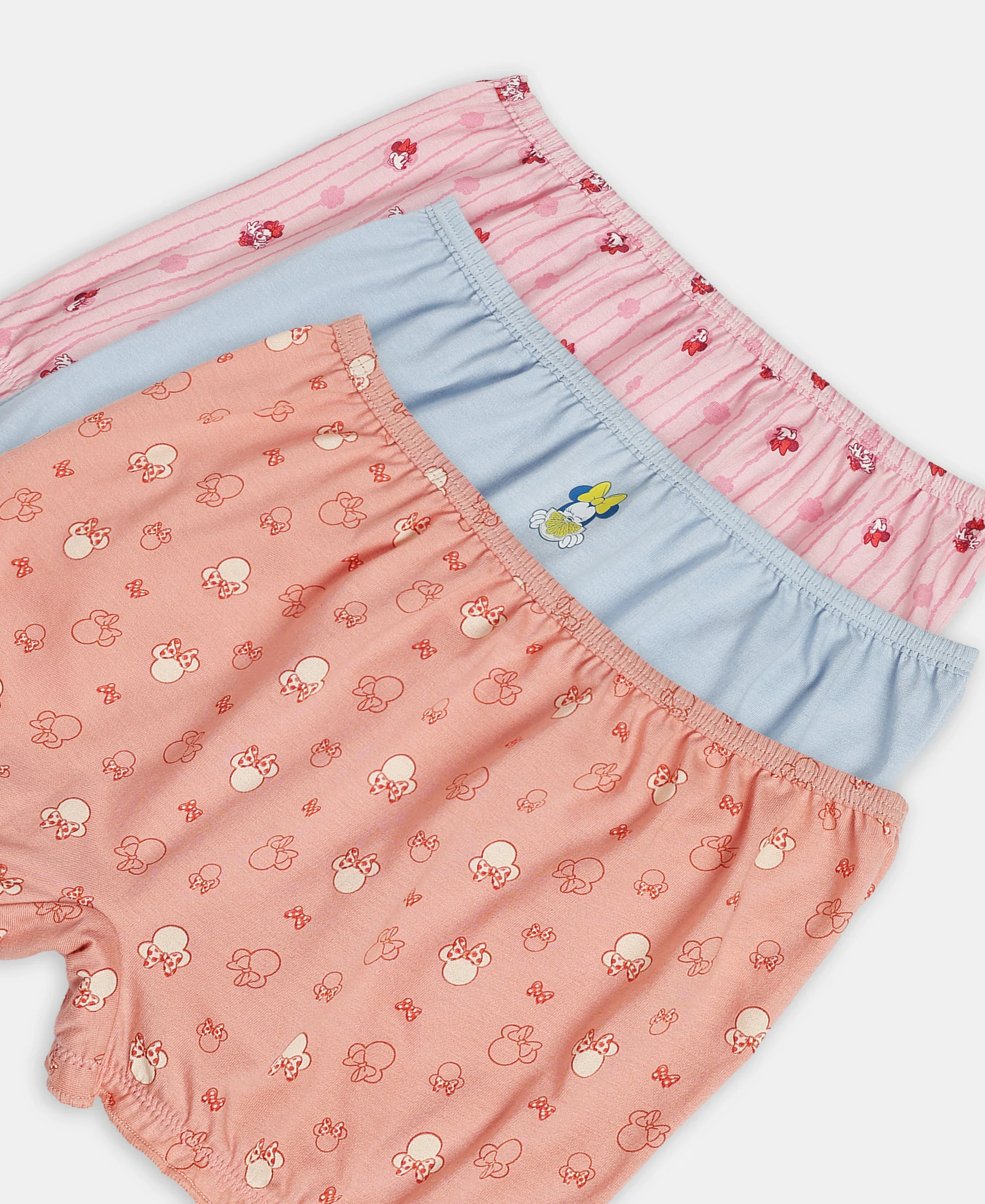 Disney Minnie Mouse Super Combed Cotton Printed Bloomers with Concealed Waistband - Mellow Rose, Skyway & Fairy Tale (Pack of 3) - Image 9