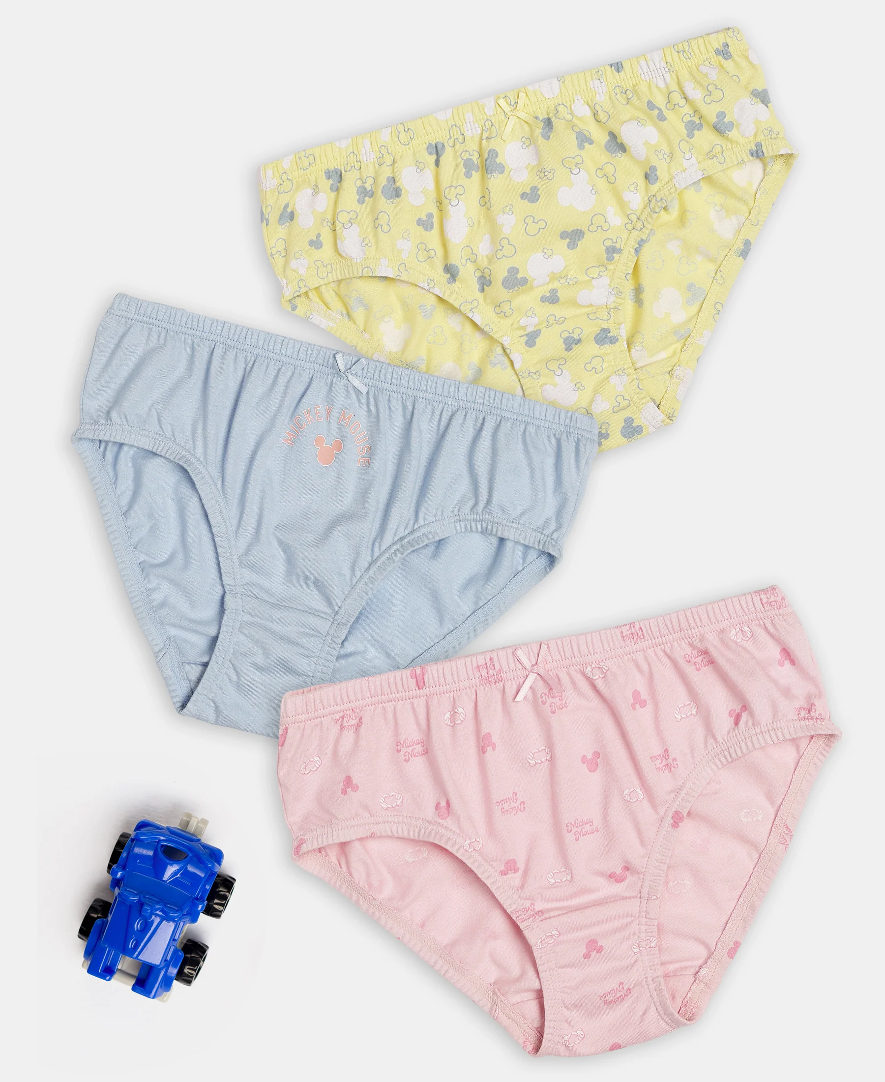 Disney Mickey Mouse Super Combed Cotton Printed Panty with Concealed Waistband - Lemon Meringue, Skyway & Fairy Tale (Pack of 3) - Image 5