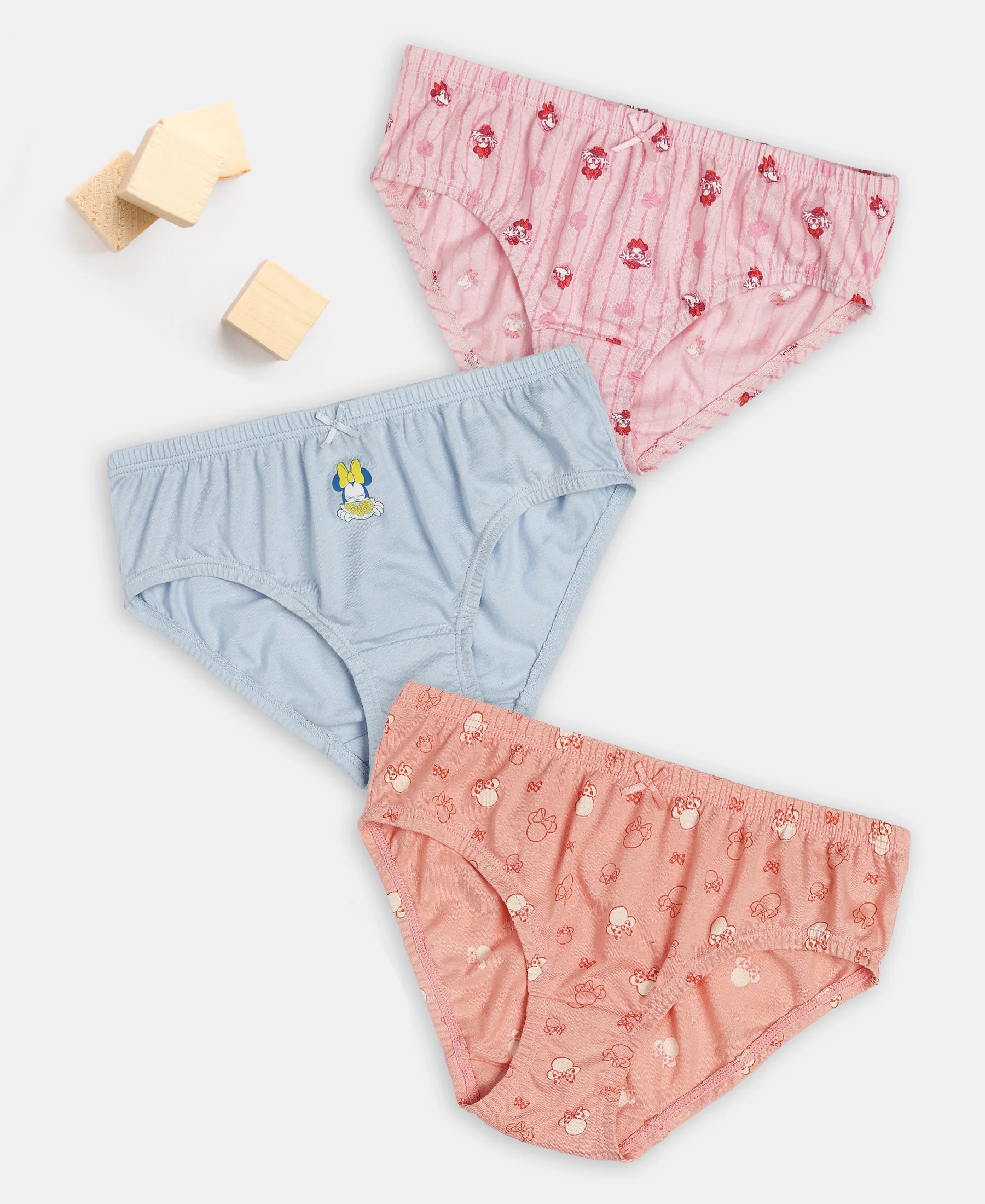 Disney Minnie Mouse Super Combed Cotton Printed Panty with Concealed Waistband - Mellow Rose, Skyway & Fairy Tale (Pack of 3) - Image 5