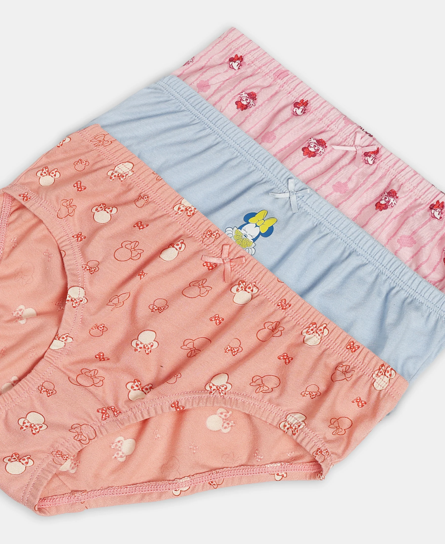 Disney Minnie Mouse Super Combed Cotton Printed Panty with Concealed Waistband - Mellow Rose, Skyway & Fairy Tale (Pack of 3) - Image 9