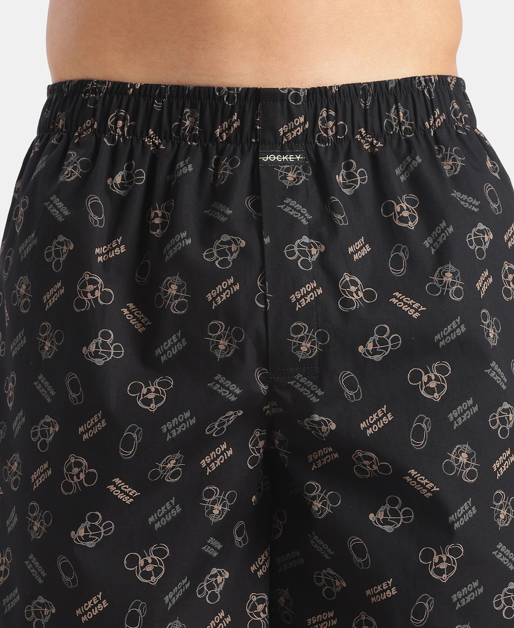 Disney Mickey Mouse Super Combed Mercerized Cotton Woven Printed Boxer Shorts with Side Pockets - Blue Heaven & Black (Pack of 2) - Image 14
