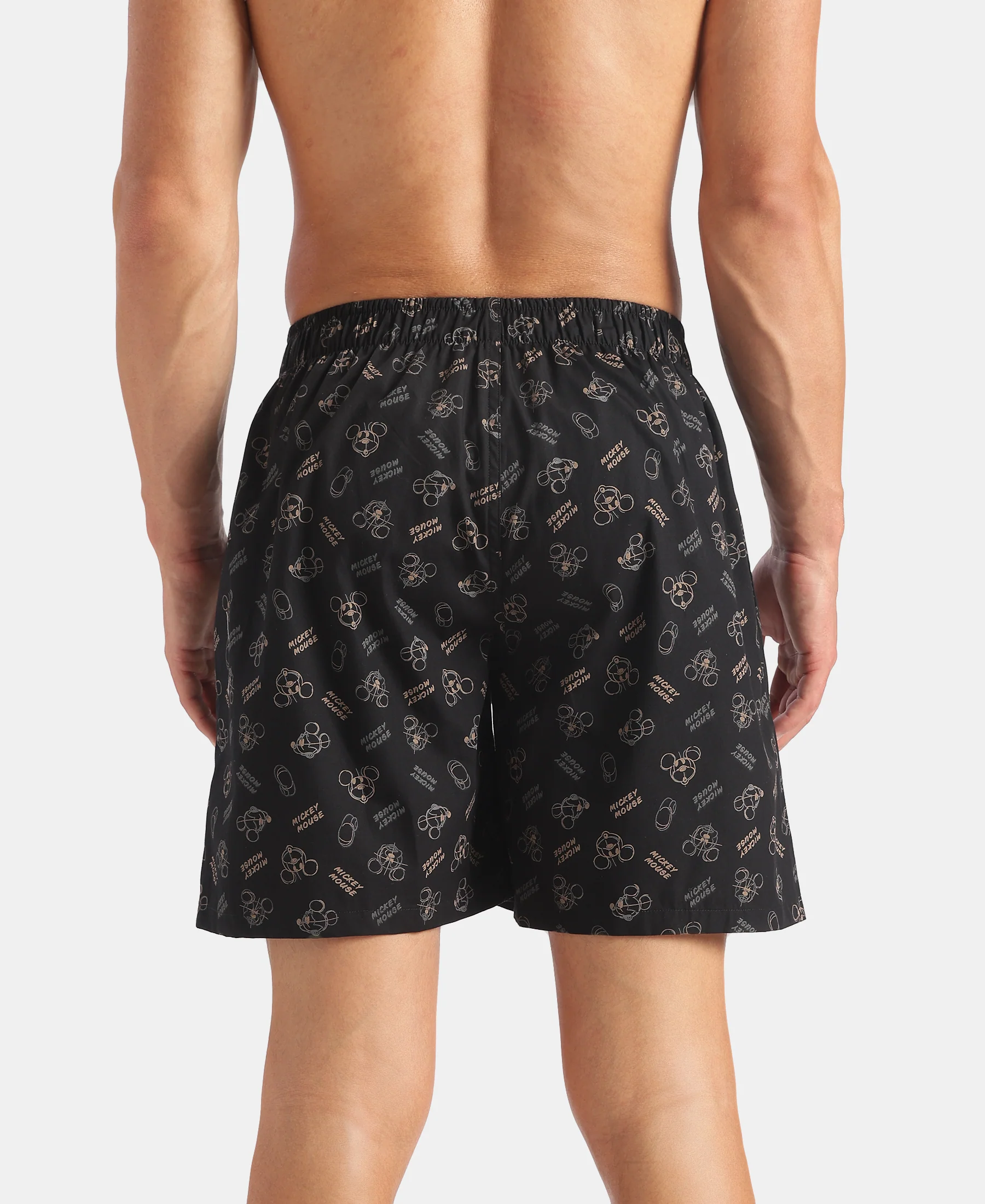 Disney Mickey Mouse Super Combed Mercerized Cotton Woven Printed Boxer Shorts with Side Pockets - Blue Heaven & Black (Pack of 2) - Image 8