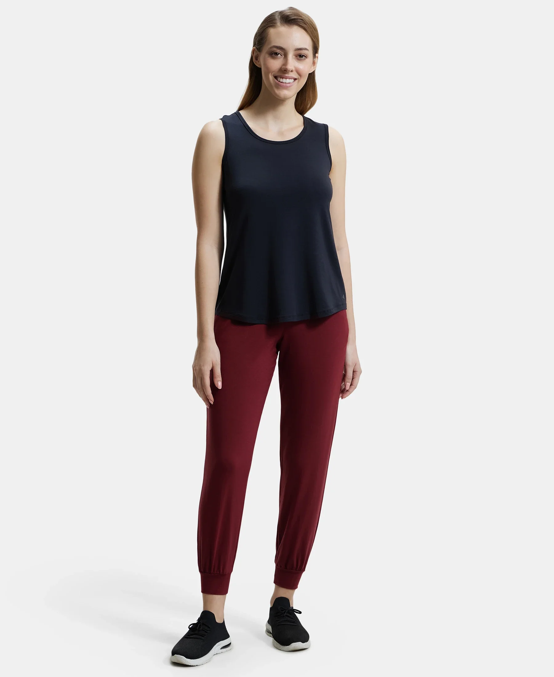 Environment Friendly Lyocell Elastane Stretch Relaxed Fit Tank Top - Black - Image 4