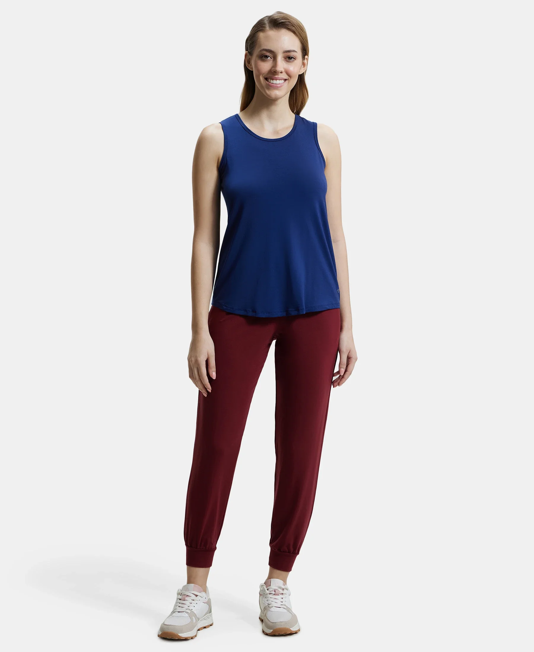 Environment Friendly Lyocell Elastane Stretch Relaxed Fit Tank Top - Medieval Blue - Image 4