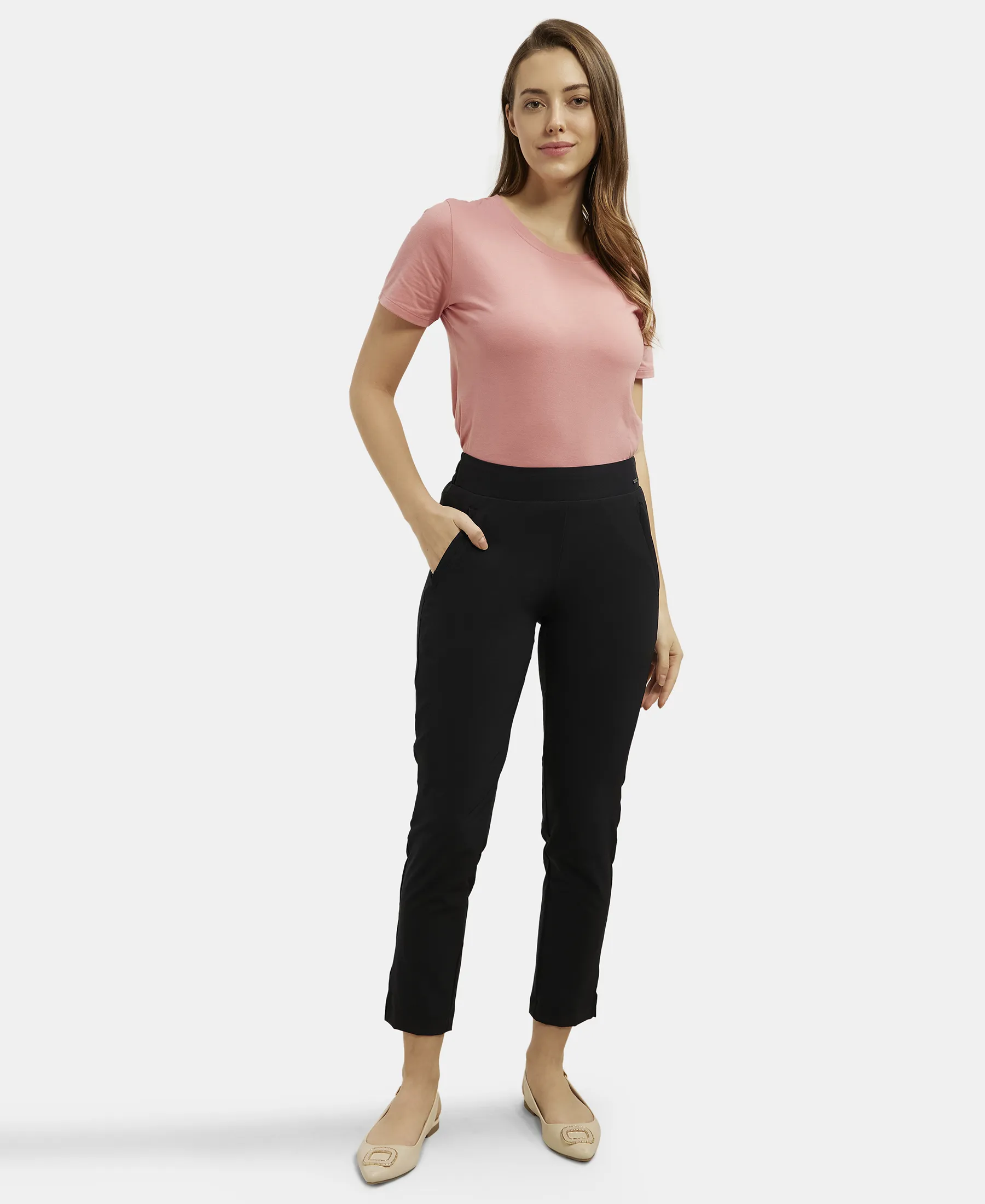 Environment Friendly Recycled Microfiber All Day Pants with StayFresh Treatment - Black - Image 4