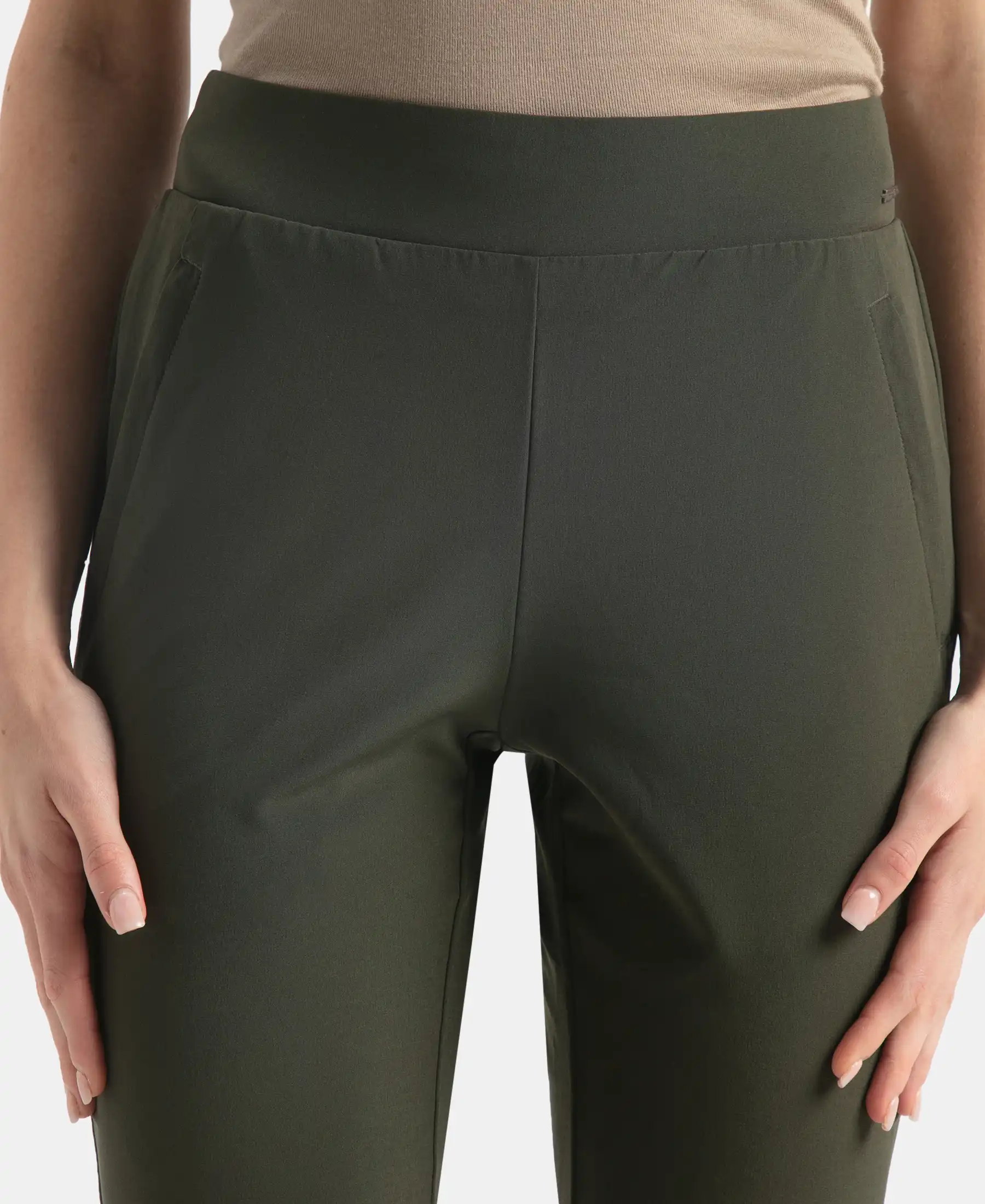 Environment Friendly Recycled Microfiber All Day Pants with StayFresh Treatment - Olive - Image 6