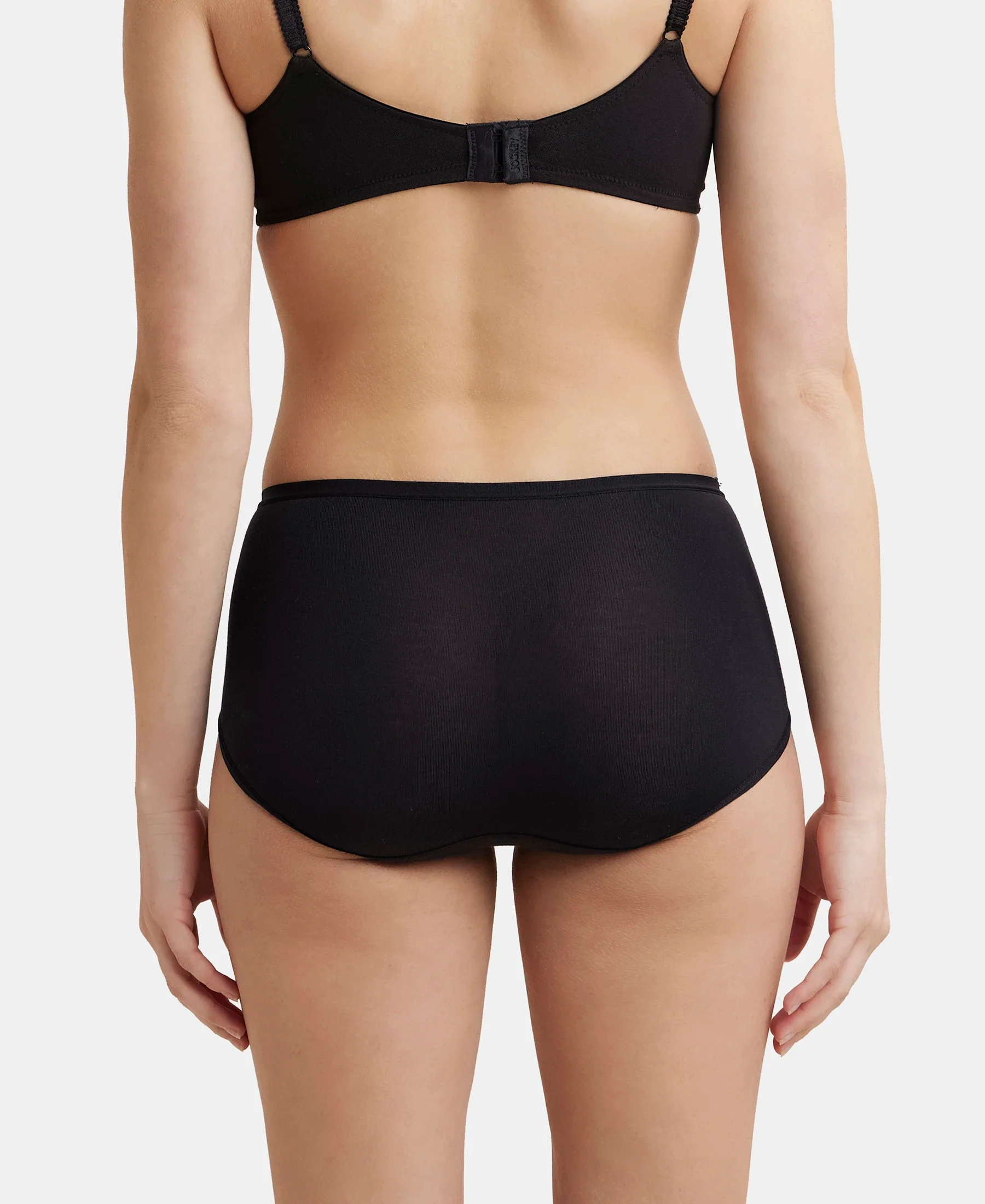 Full Coverage Micro Modal Elastane Stretch Full Brief With Exposed Waistband and StayFresh Treatment - Black - Image 3