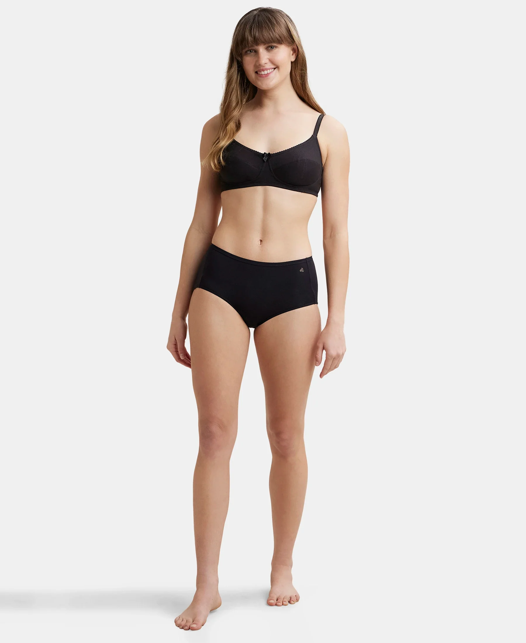 Full Coverage Micro Modal Elastane Stretch Full Brief With Exposed Waistband and StayFresh Treatment - Black - Image 4