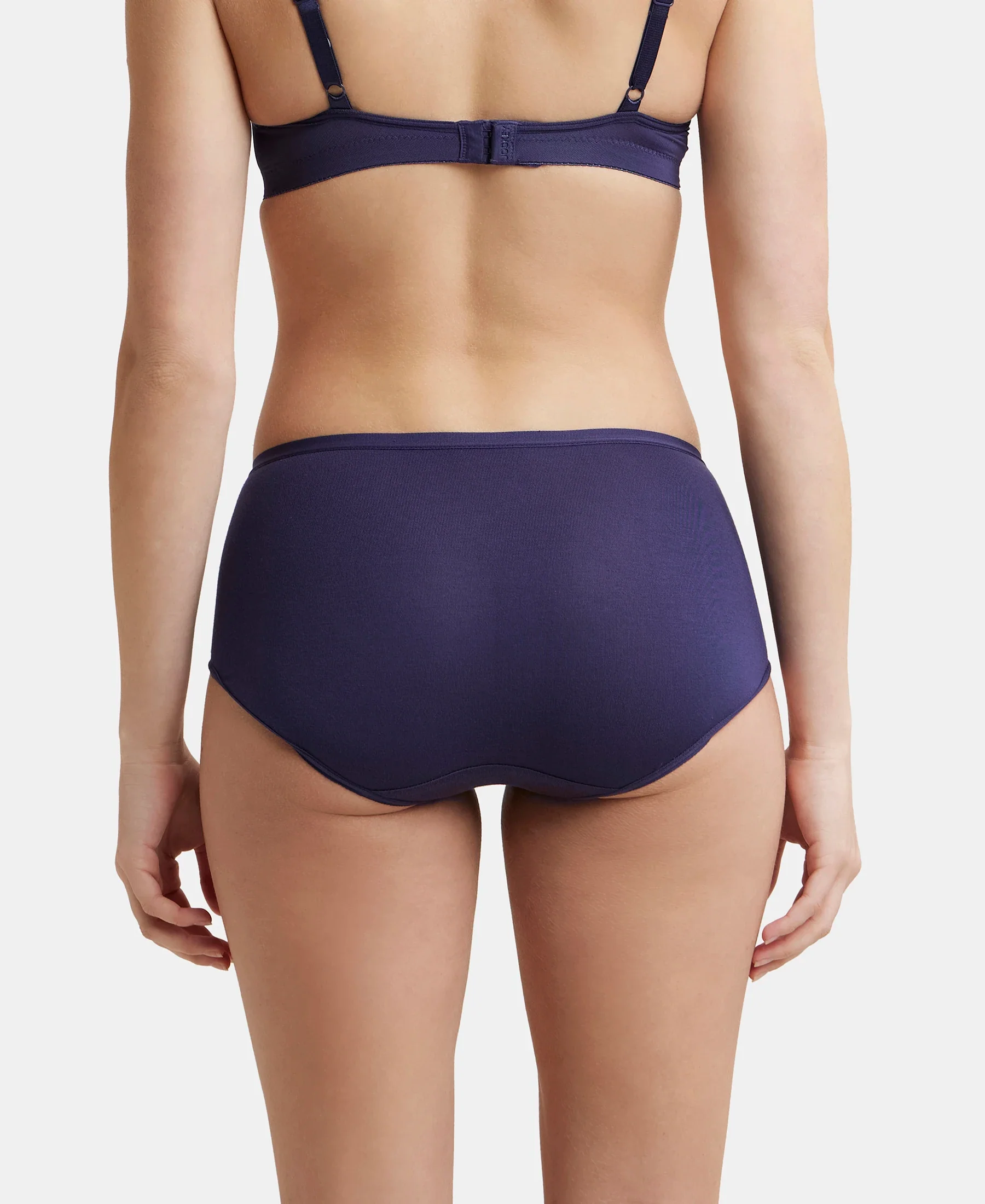 Full Coverage Micro Modal Elastane Stretch Full Brief With Exposed Waistband and StayFresh Treatment - Classic Navy - Image 3