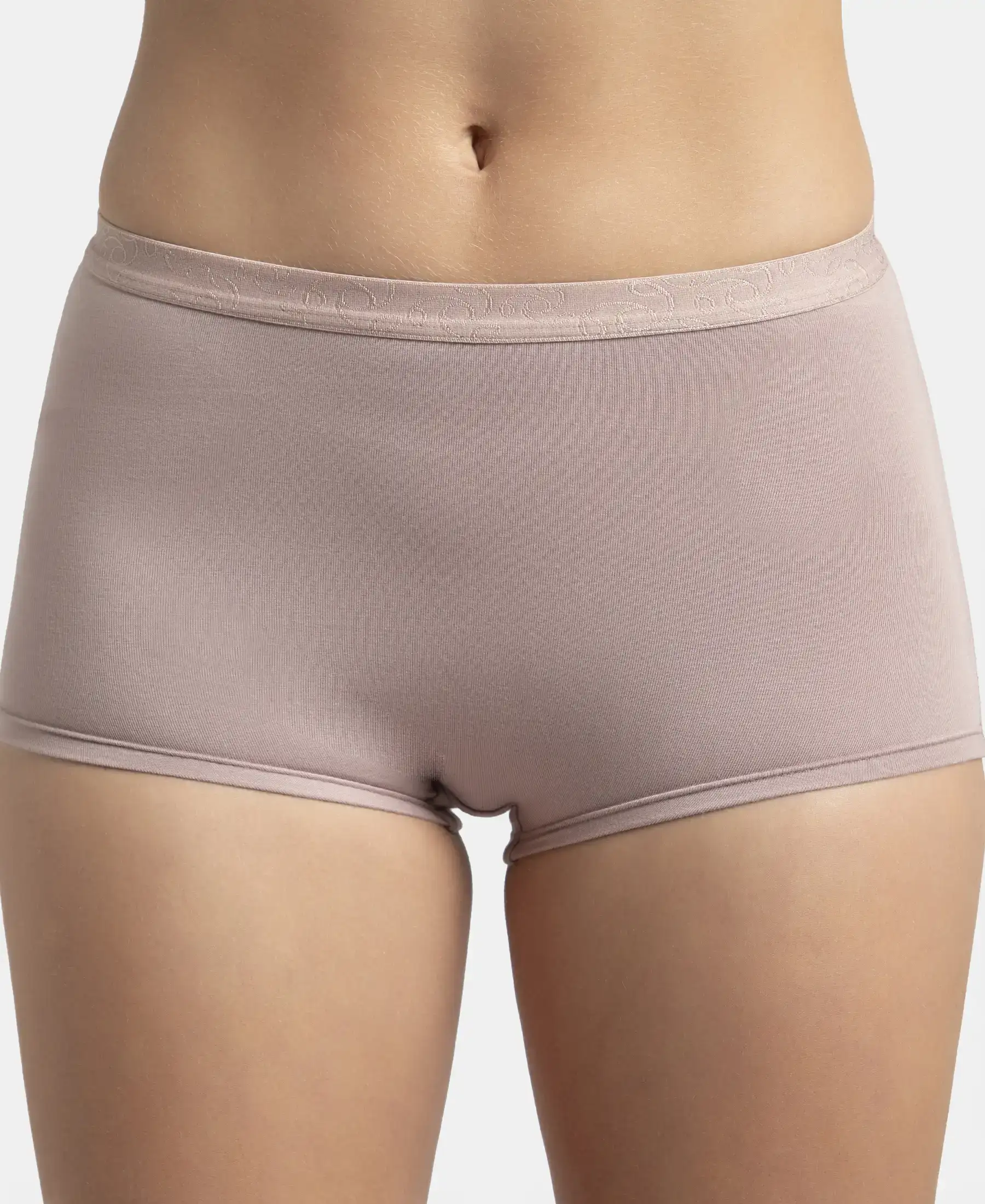 Full Coverage Micro Modal Elastane Stretch Boy Shorts with StayFresh Treatment - Mocha - Image 6