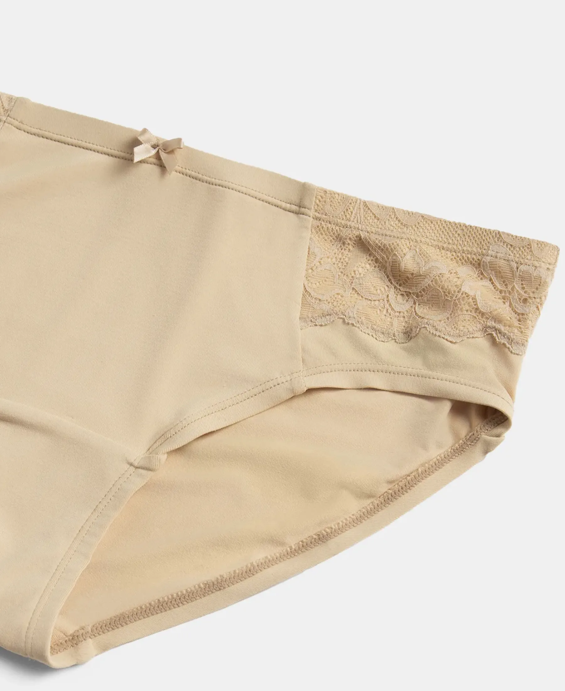 Full Coverage Soft Touch Microfiber Elastane Stretch Hipster with Lace Styling - Skin - Image 7