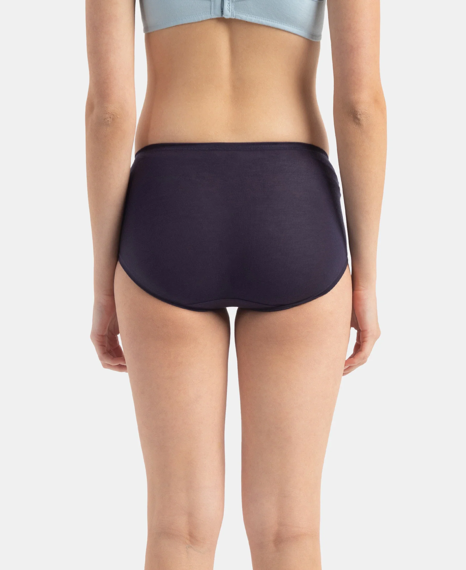 Full Coverage Tencel Lyocell Elastane Stretch Mid Waist Full Brief With Concealed Waistband and StayFresh Treatment - Classic Navy - Image 3