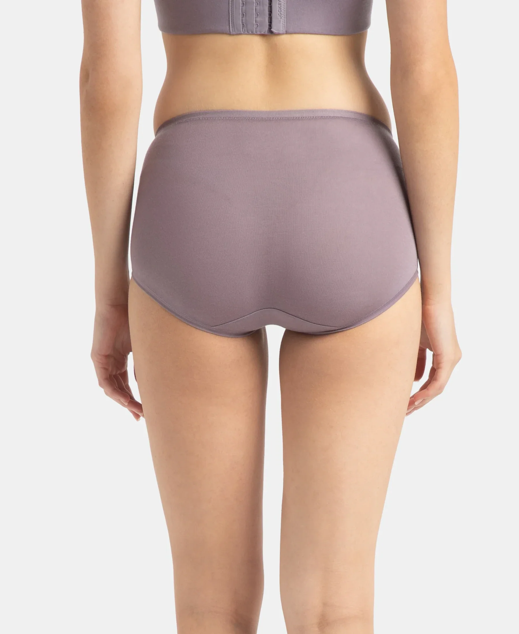 Full Coverage Tencel Lyocell Elastane Stretch Mid Waist Full Brief With Concealed Waistband and StayFresh Treatment - Minimal Grey - Image 3