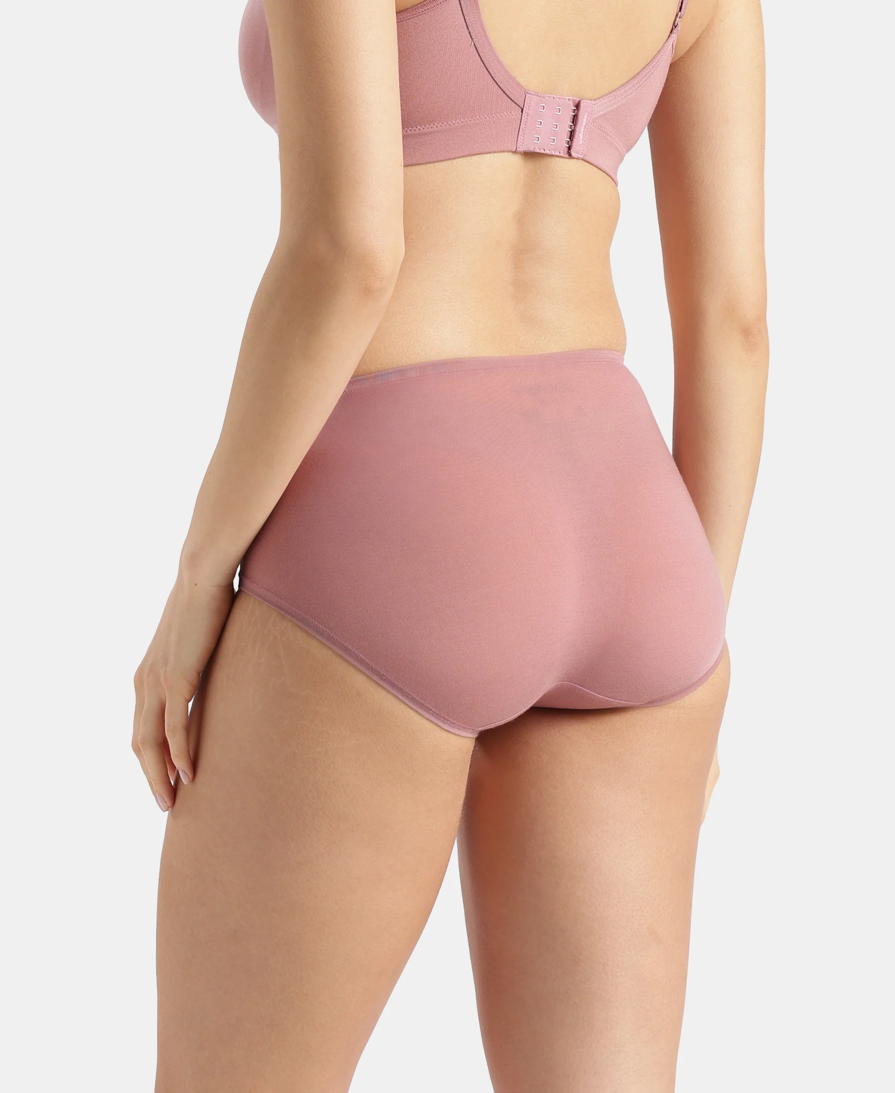 Full Coverage Tencel Lyocell Elastane Stretch Mid Waist Full Brief With Concealed Waistband and StayFresh Treatment - Nostalgia Rose - Image 3