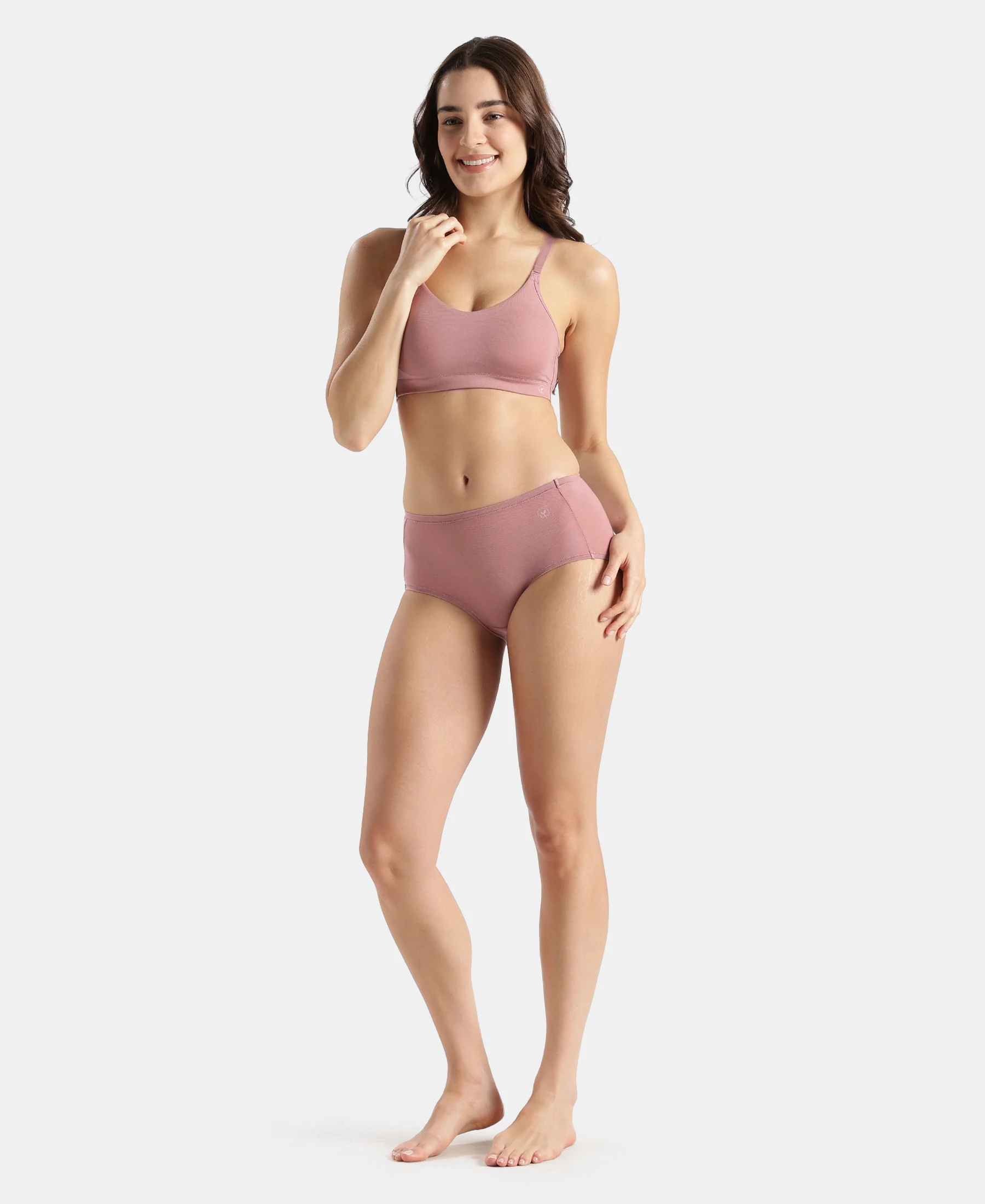 Full Coverage Tencel Lyocell Elastane Stretch Mid Waist Full Brief With Concealed Waistband and StayFresh Treatment - Nostalgia Rose - Image 4