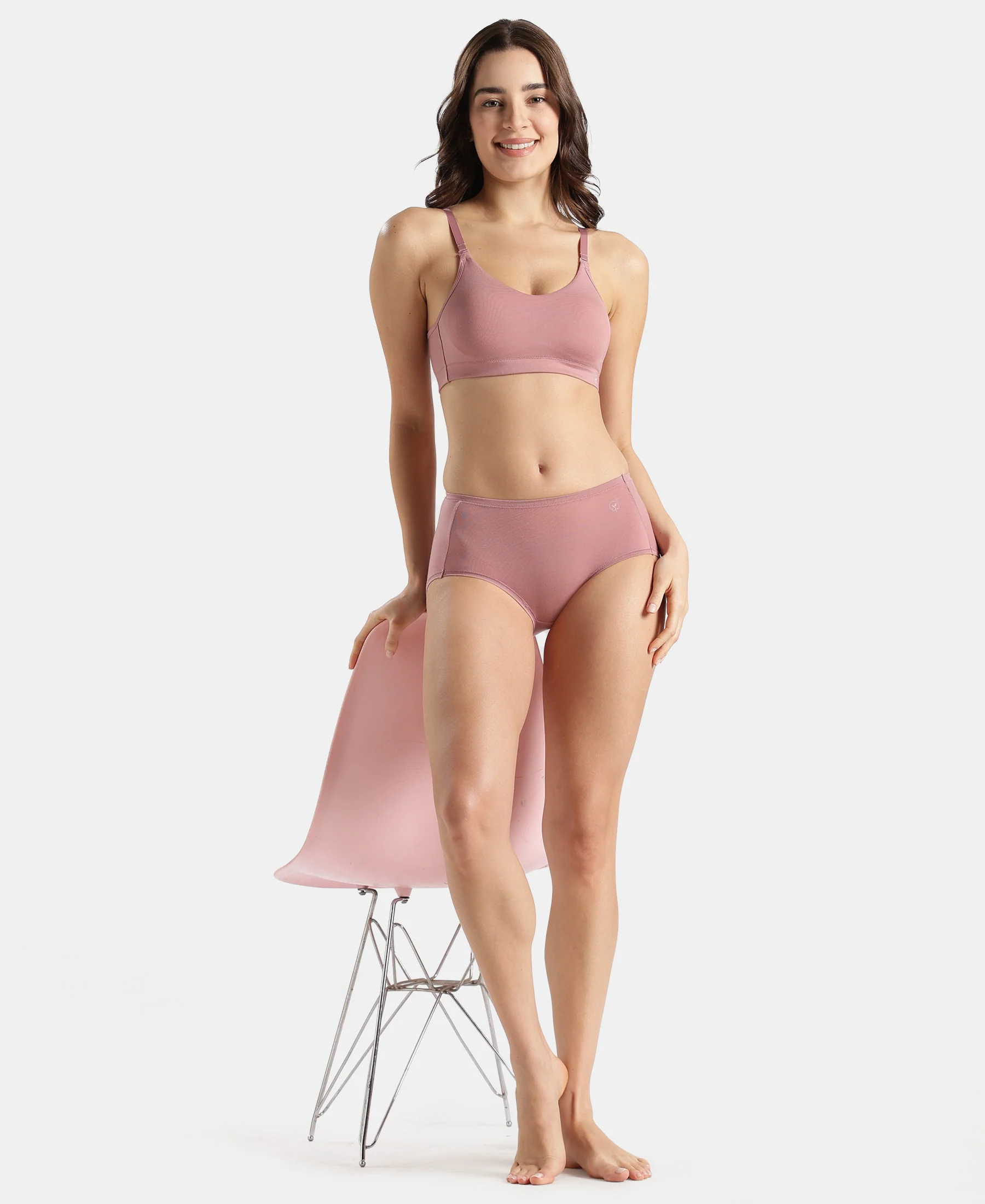 Full Coverage Tencel Lyocell Elastane Stretch Mid Waist Full Brief With Concealed Waistband and StayFresh Treatment - Nostalgia Rose - Image 6