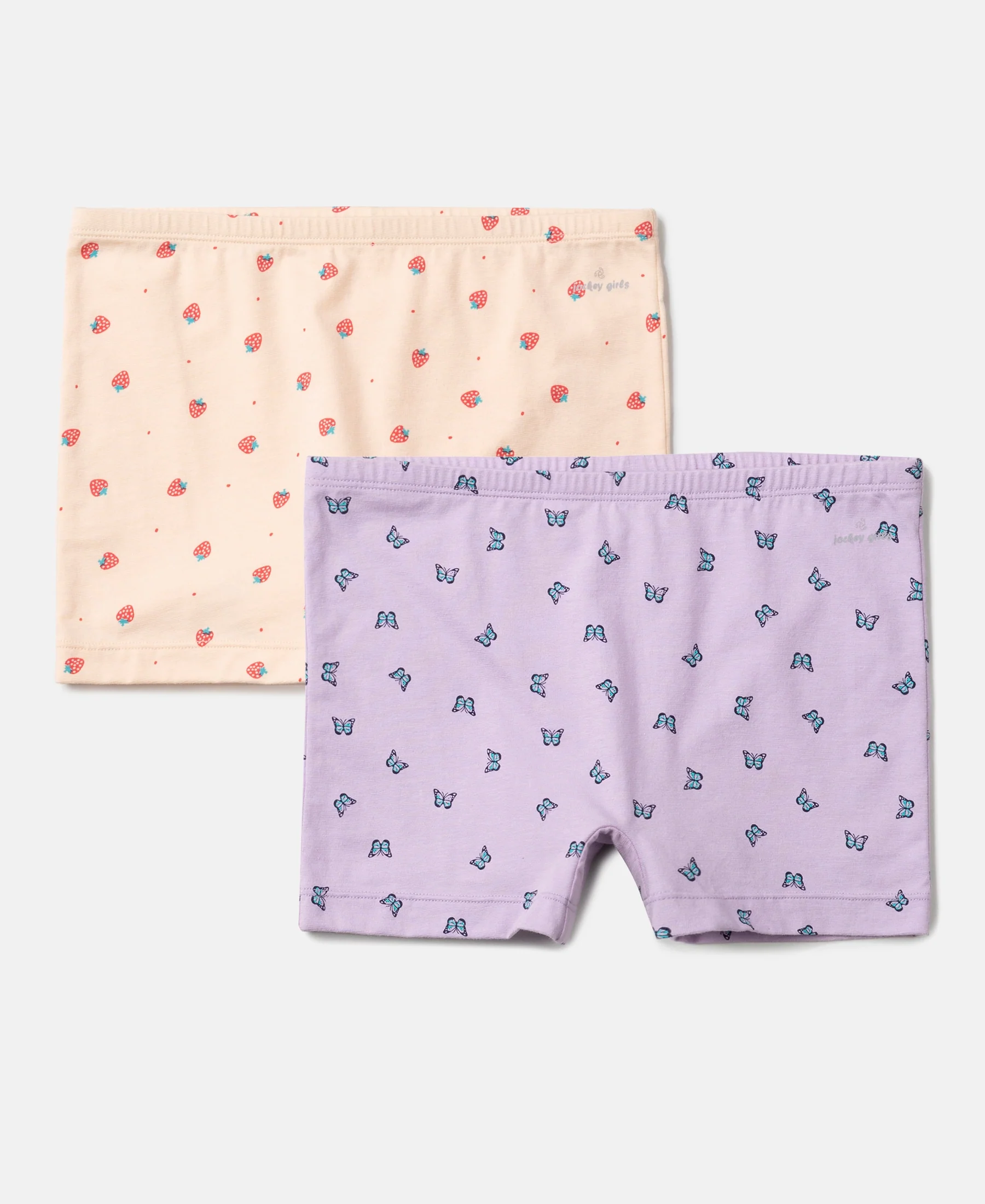 Girls Super Combed Cotton Elastane Stretch Printed Shorties with Concealed Waistband - Assorted (Pack of 2) - Image 9