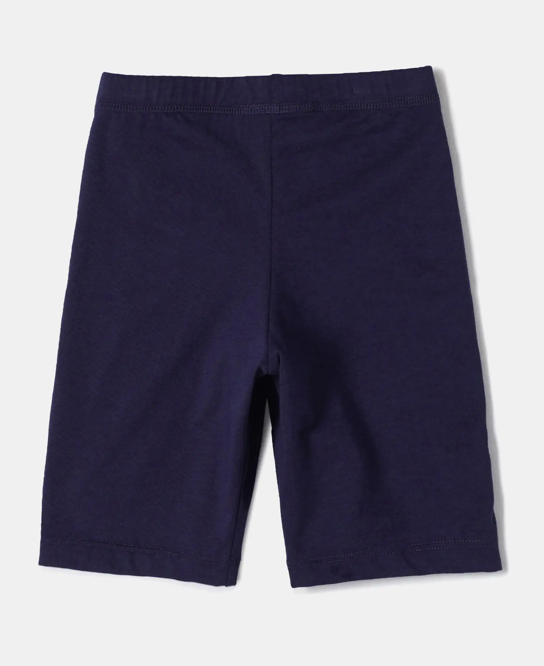 Girl's Super Combed Cotton Elastane Stretch Shorties with Ultrasoft Waistband - Classic Navy (Pack of 2) - Image 3