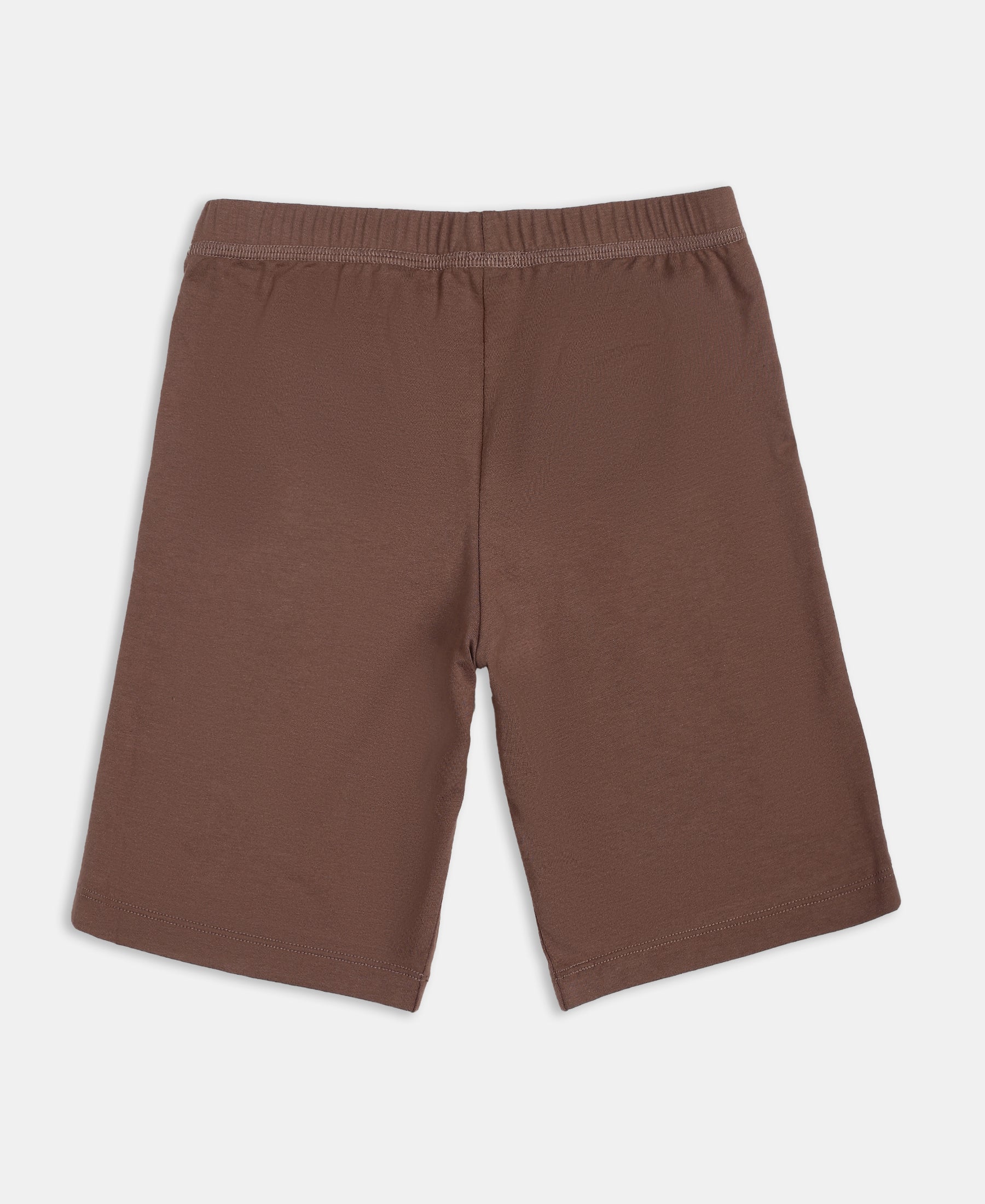 Girl's Super Combed Cotton Elastane Stretch Shorties with Ultrasoft Waistband - Deep Taupe (Pack of 2) - Image 4