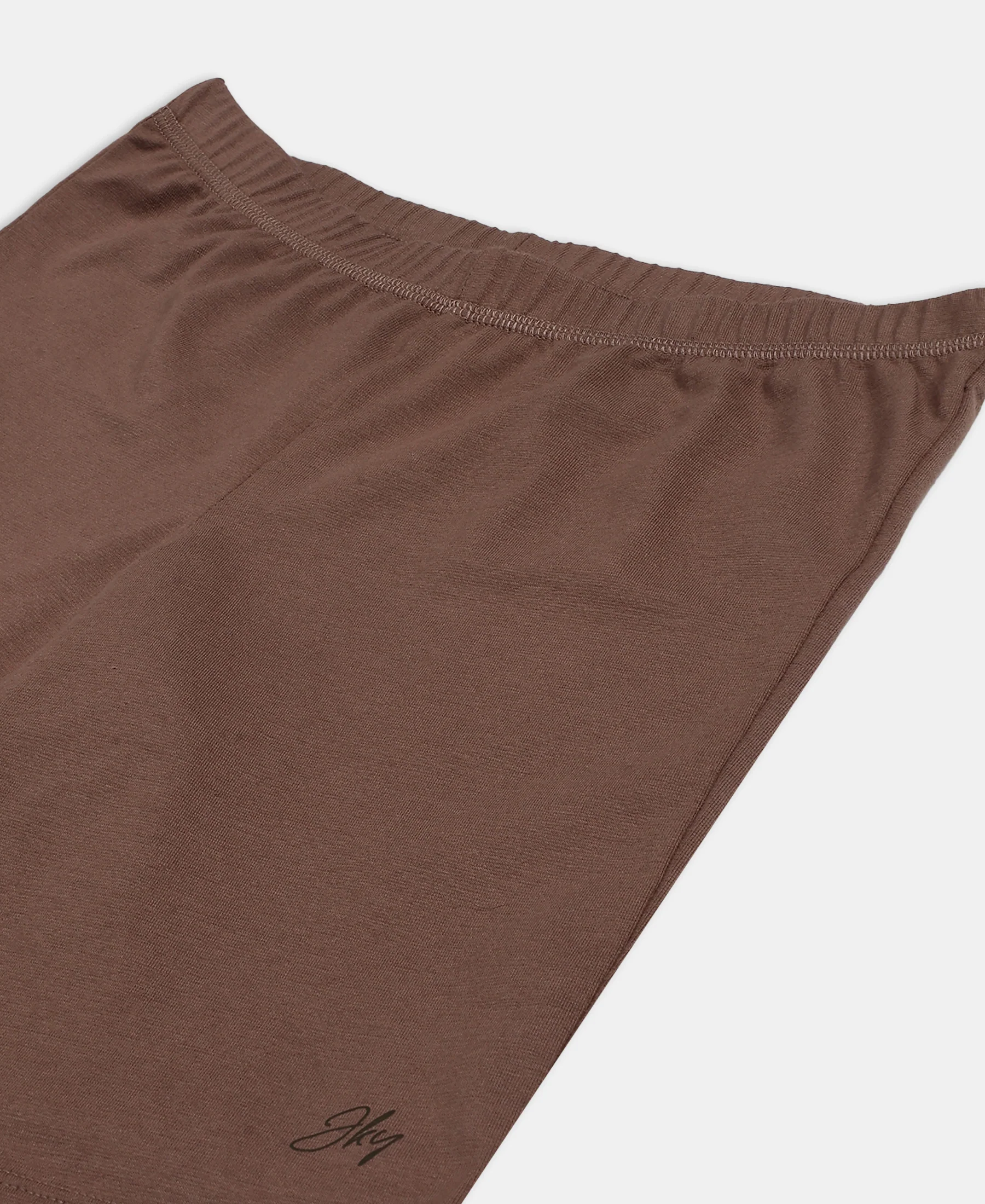 Girl's Super Combed Cotton Elastane Stretch Shorties with Ultrasoft Waistband - Deep Taupe (Pack of 2) - Image 5