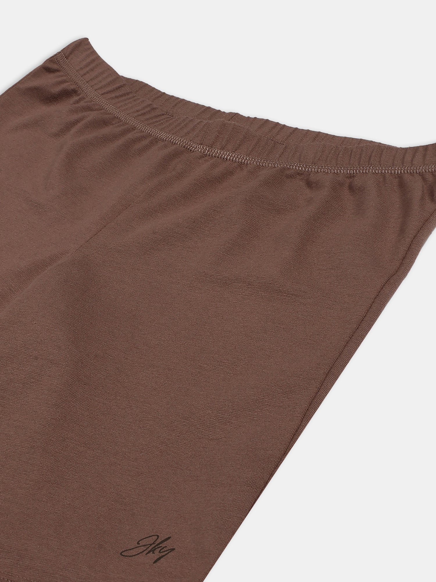 Girl's Super Combed Cotton Elastane Stretch Shorties with Ultrasoft Waistband - Deep Taupe - Image 3