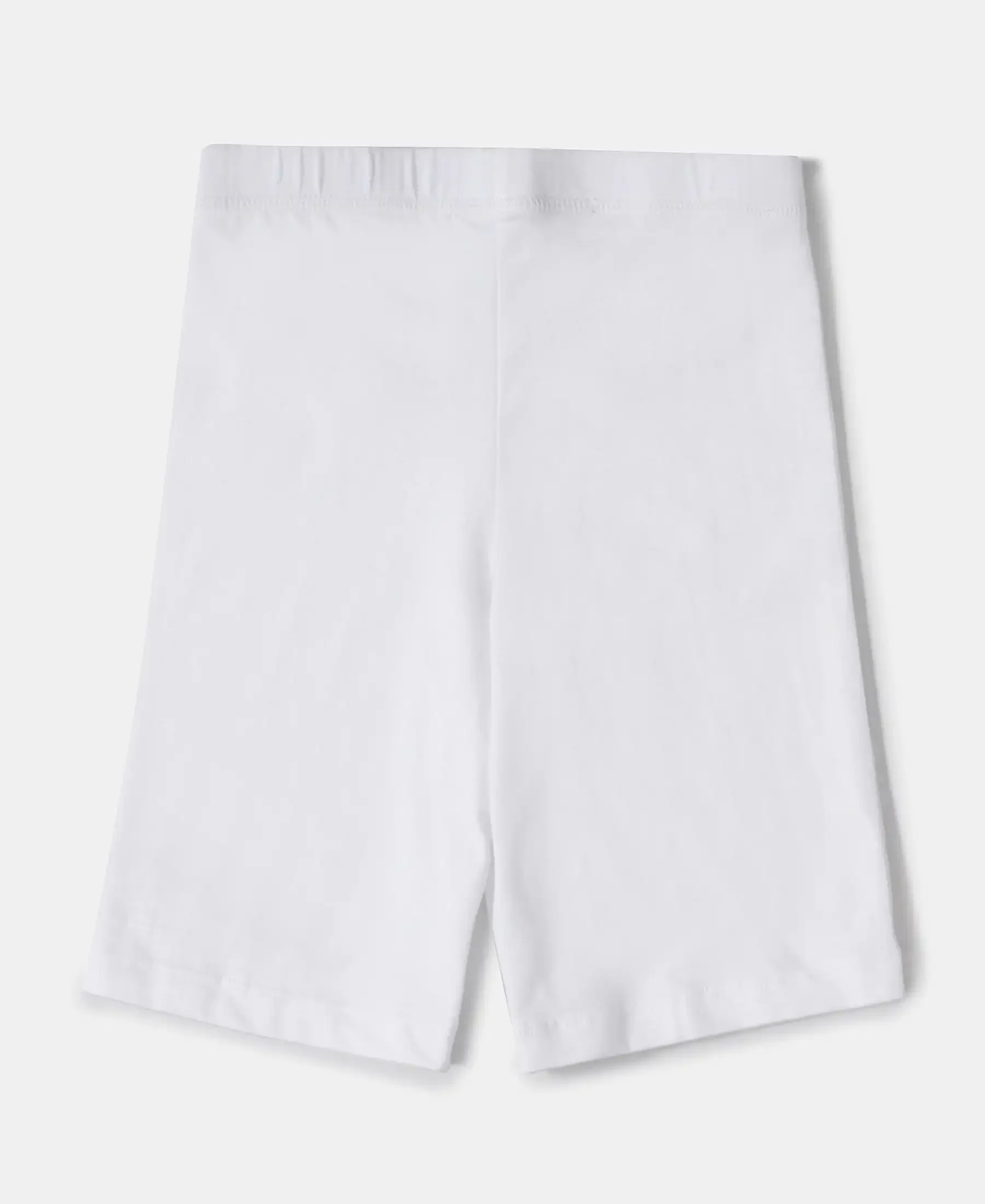 Girl's Super Combed Cotton Elastane Stretch Shorties with Ultrasoft Waistband - White - Image 2