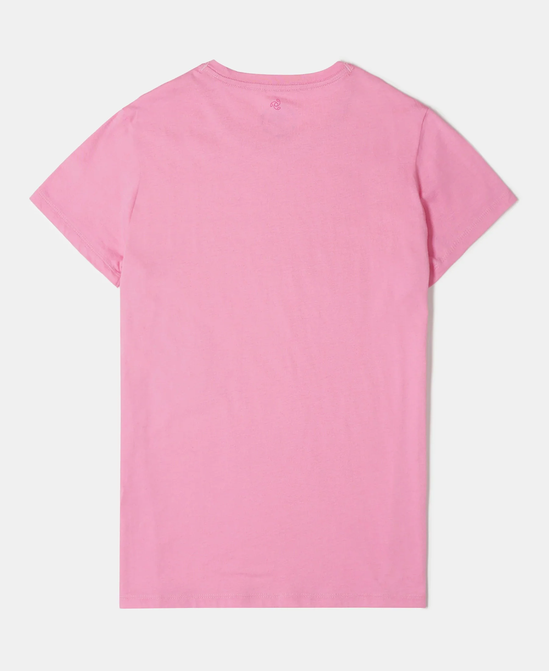 Girl's Super Combed Cotton Solid Short Sleeve T-Shirt - Sachet Pink - Image 2