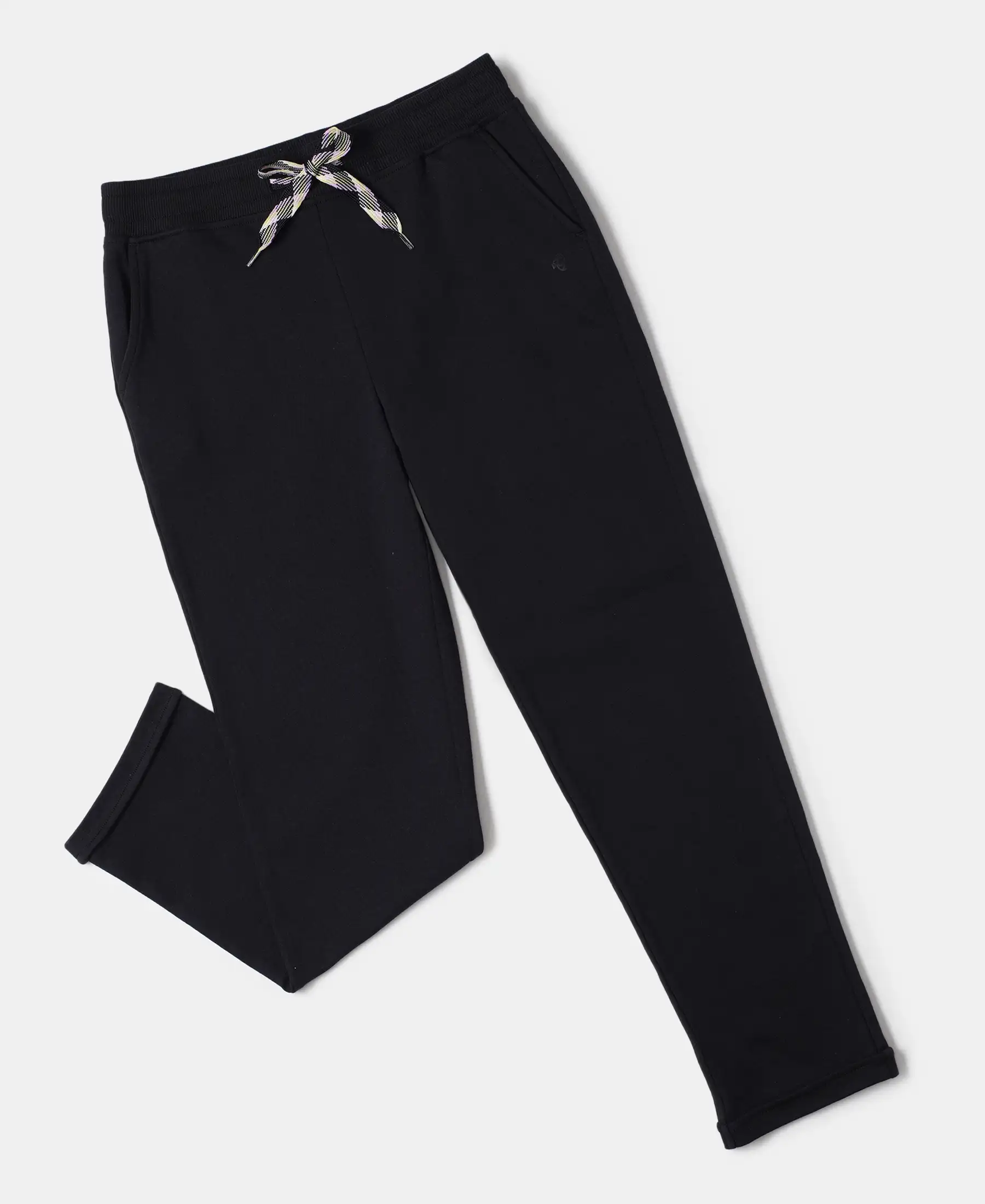 Girls Super Combed Cotton Straight Fit Trackpants with Side Pocket - Black - Image 5
