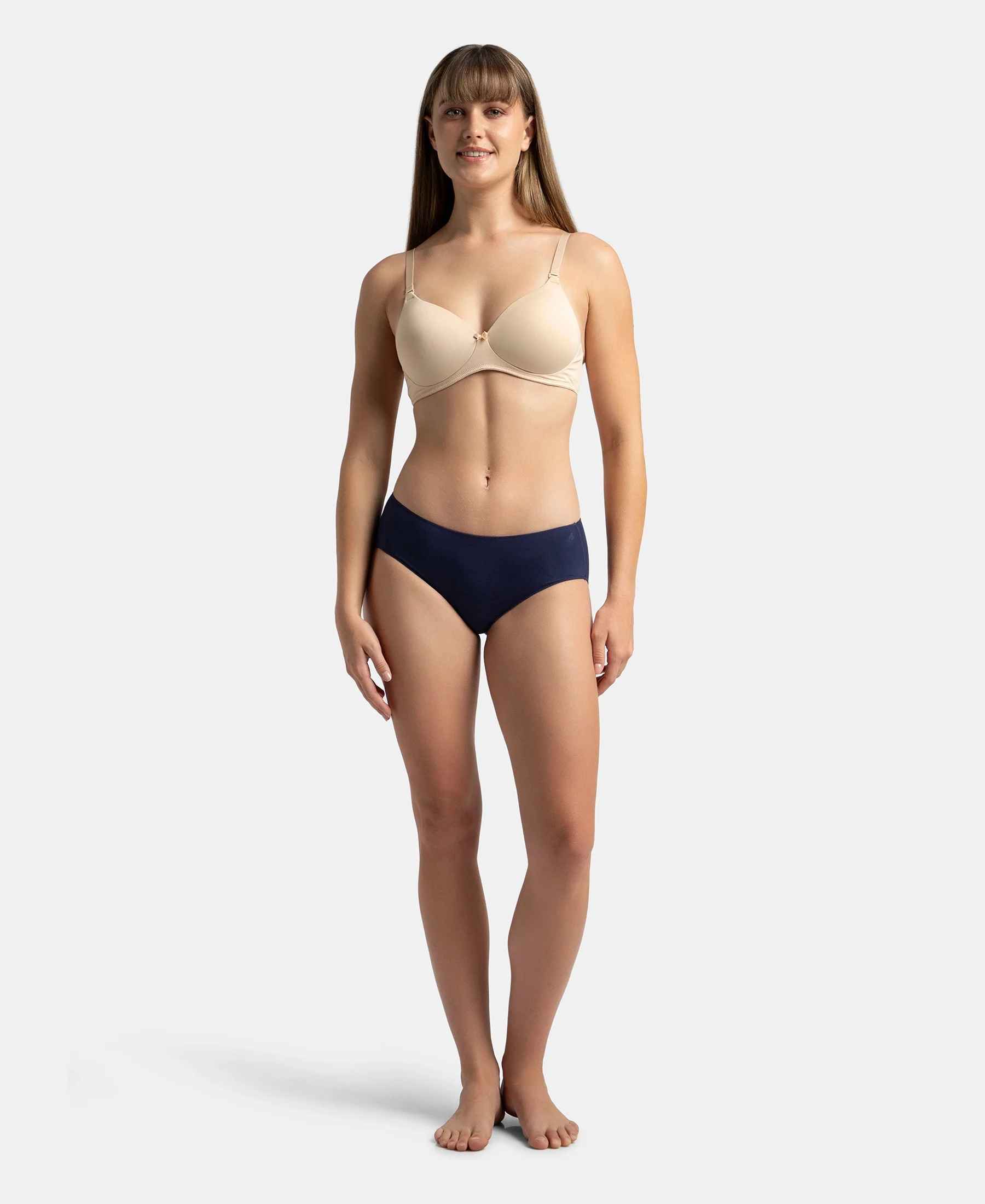 High Coverage Micro Modal Elastane Stretch Hipster With Ultrasoft Concealed Waistband - Cashmere Rose & Classic Navy (Pack of 2) - Image 9