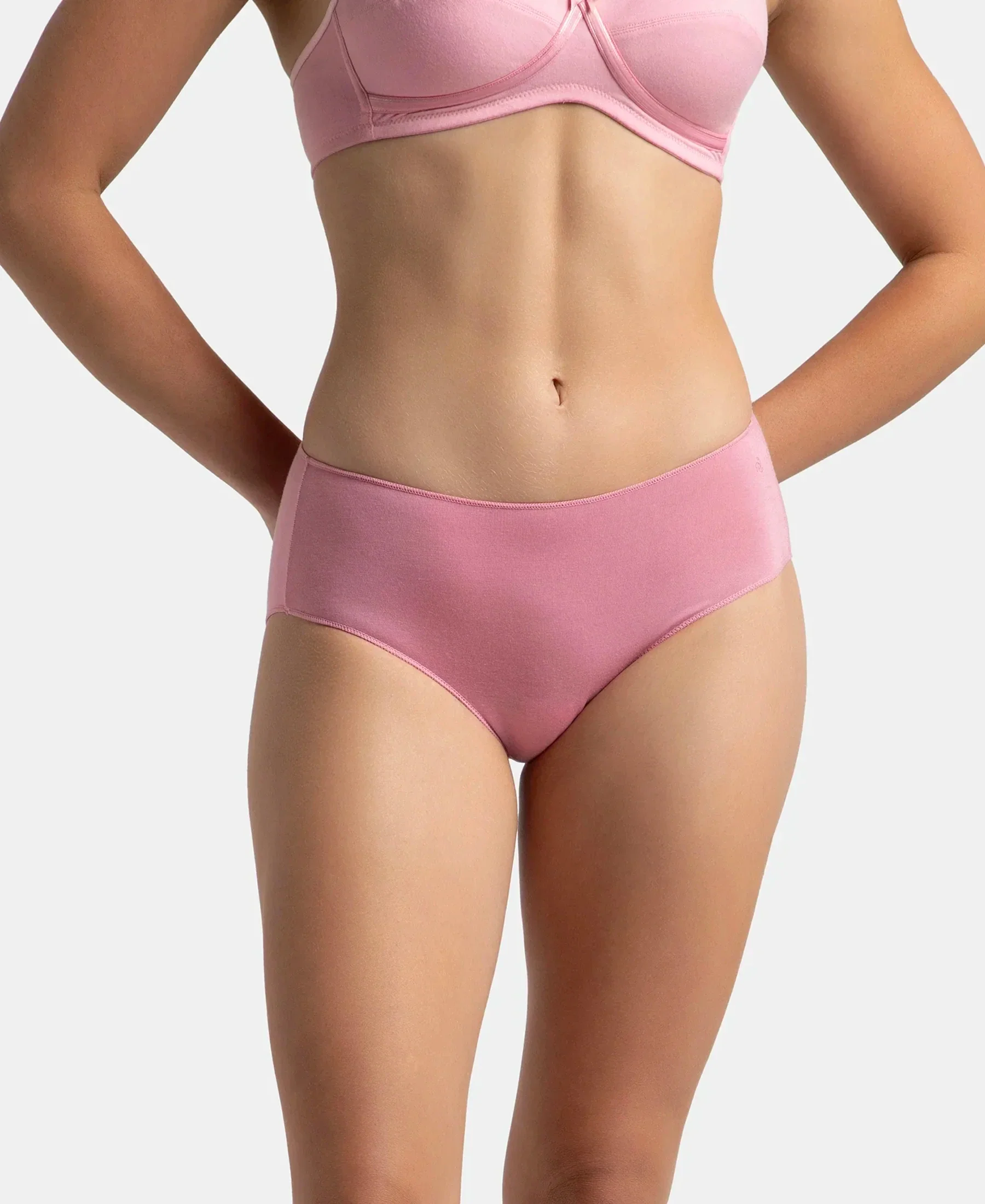 High Coverage Micro Modal Elastane Stretch Hipster With Ultrasoft Concealed Waistband - Cashmere Rose & Deep Taupe (Pack of 2) - Image 2