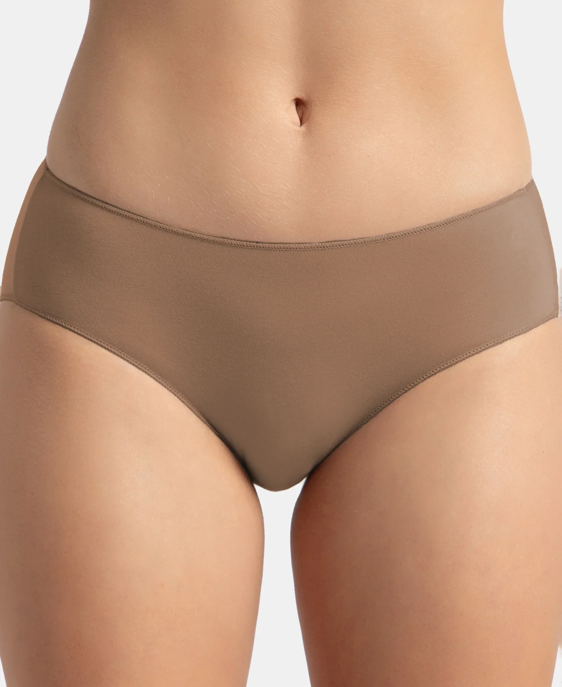 High Coverage Micro Modal Elastane Stretch Hipster With Ultrasoft Concealed Waistband - Deep Taupe - Image 6