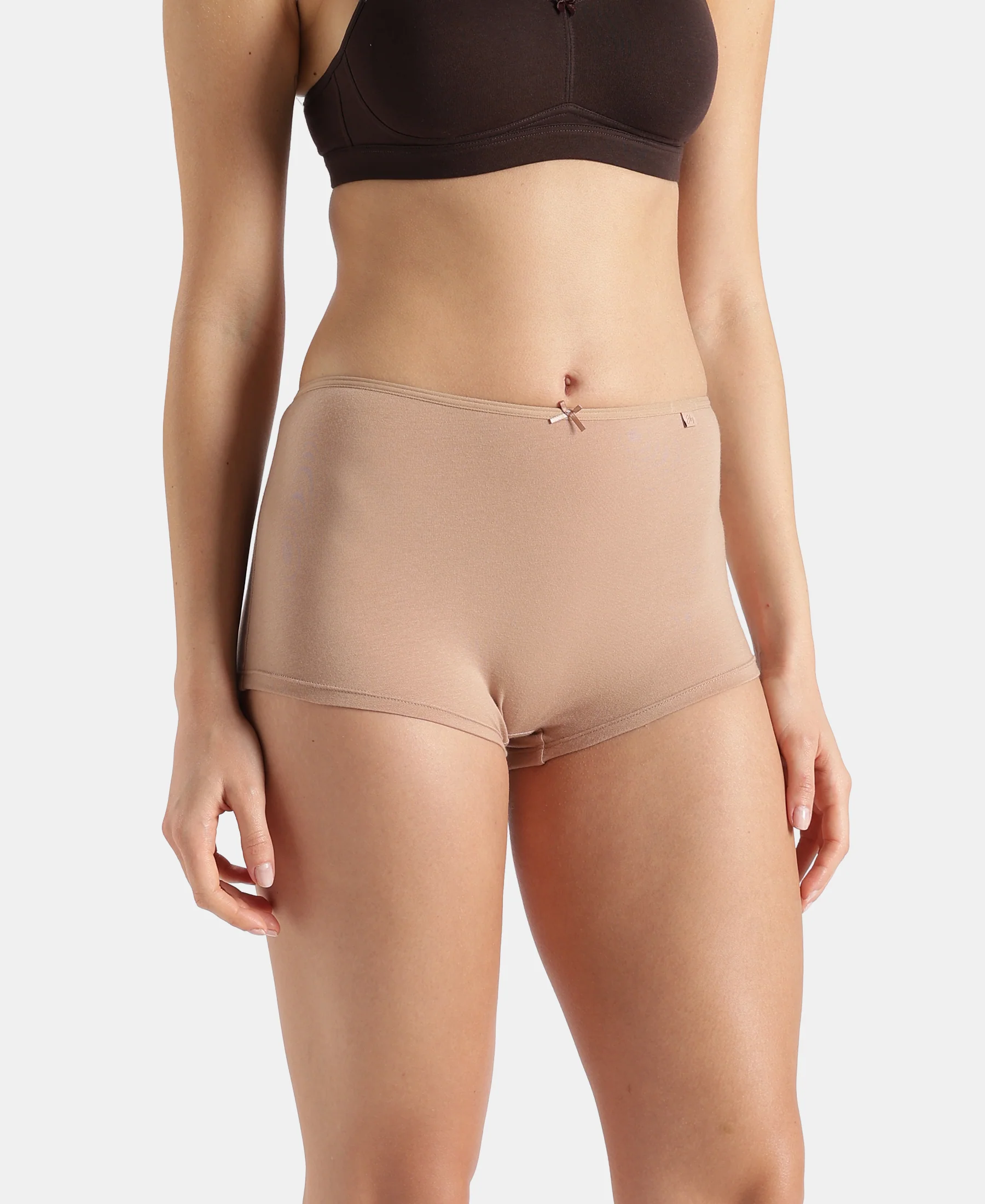 High Coverage Super Combed Cotton Elastane Stretch Boy Leg With Concealed Waistband and StayFresh Treatment - Almondine - Image 2